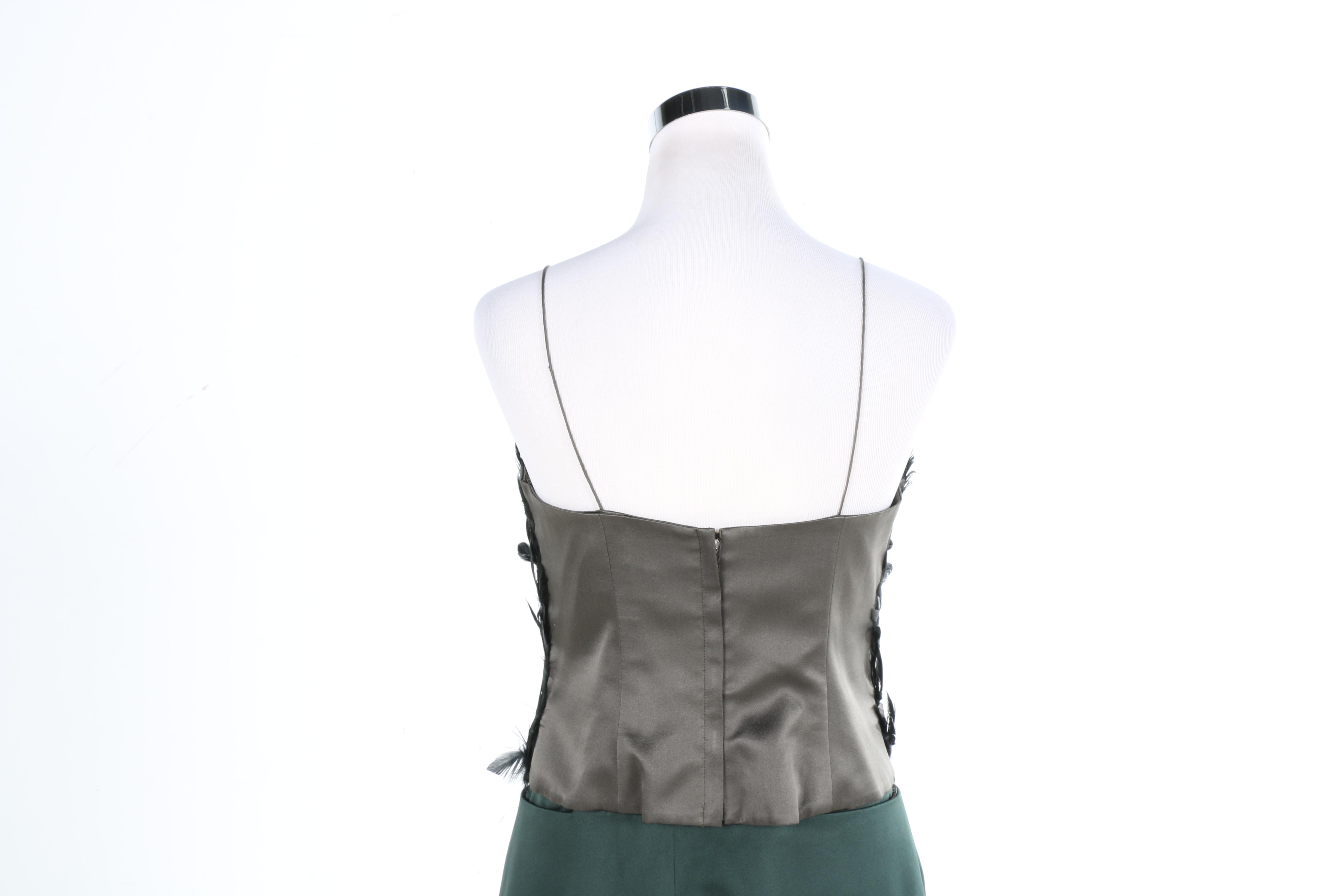 Richard Tyler Couture Women's Suit and Feathered Corset