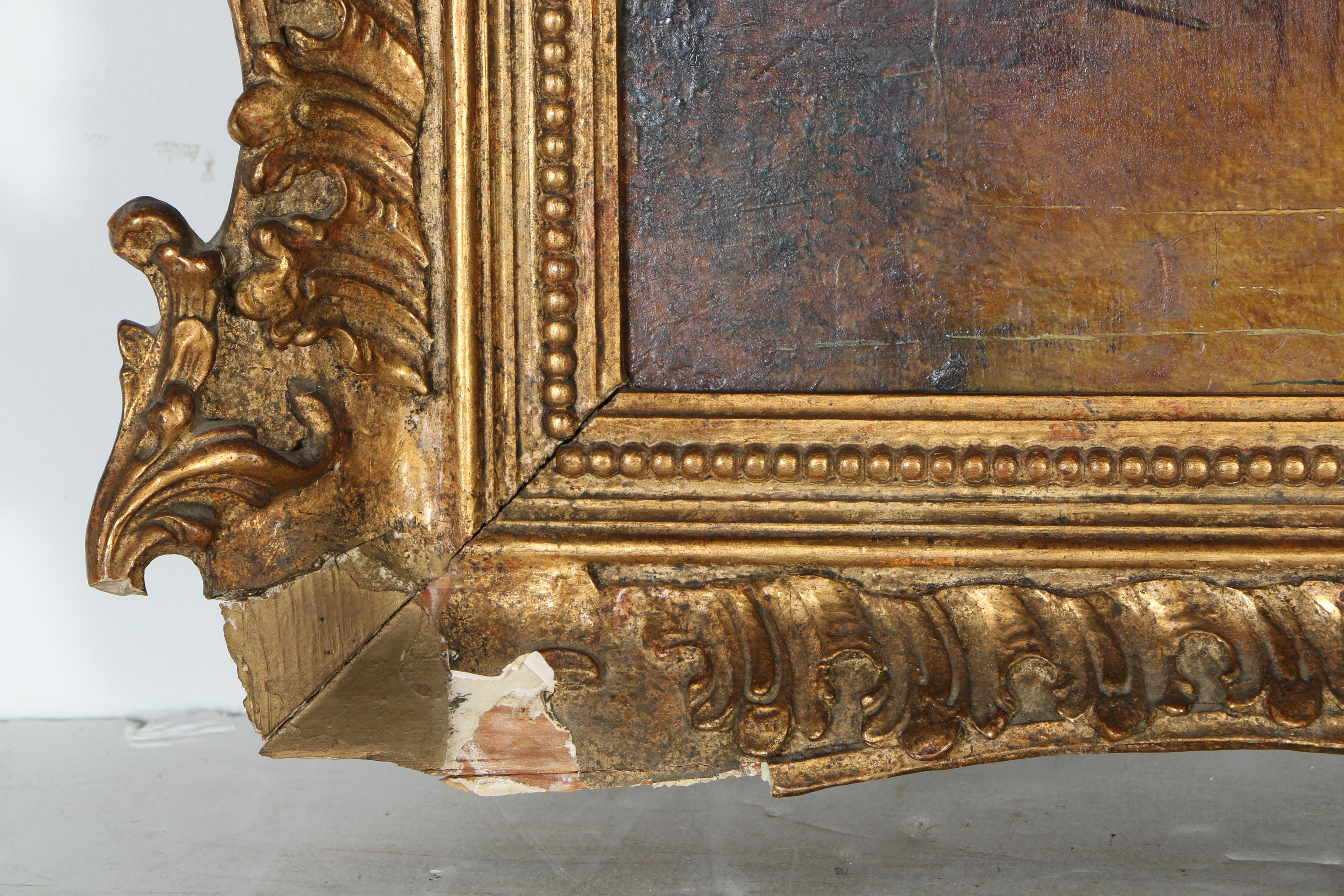 19th Century Oil on Board Pastoral Landscape