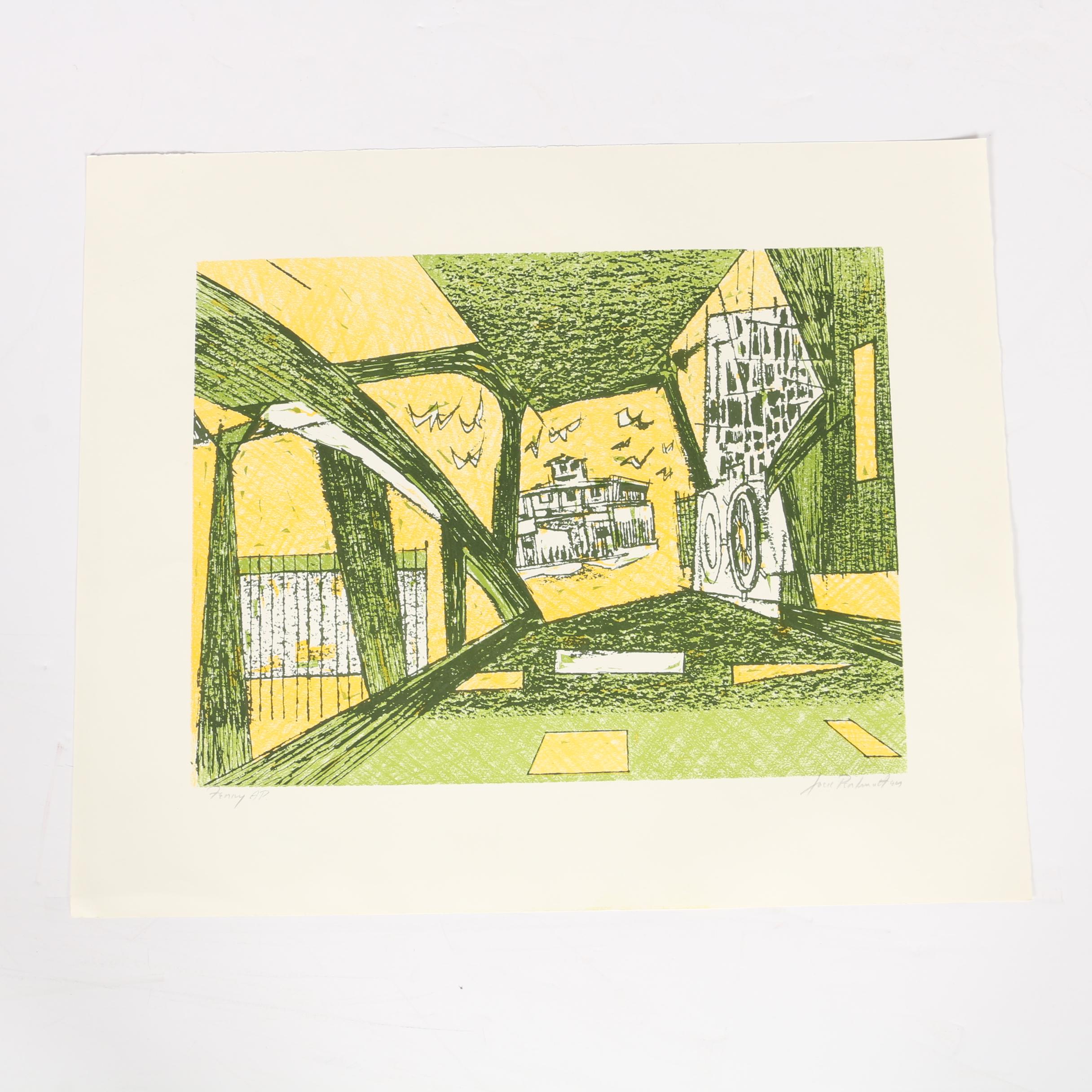 Jack Perlmutter Artist Proof Lithograph "Ferry"