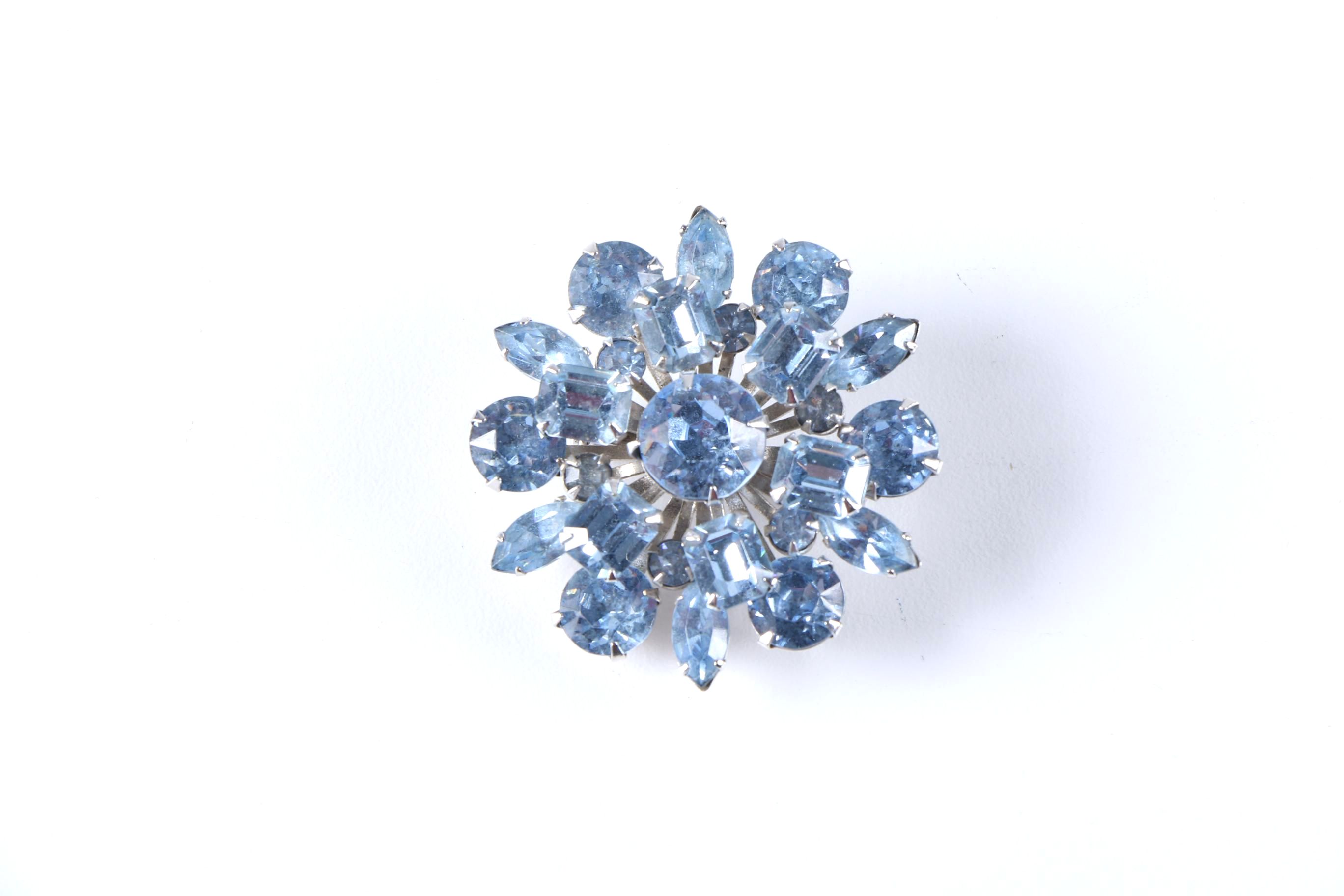 Blue Rhinestone Costume Jewelry Including Kramer of New York