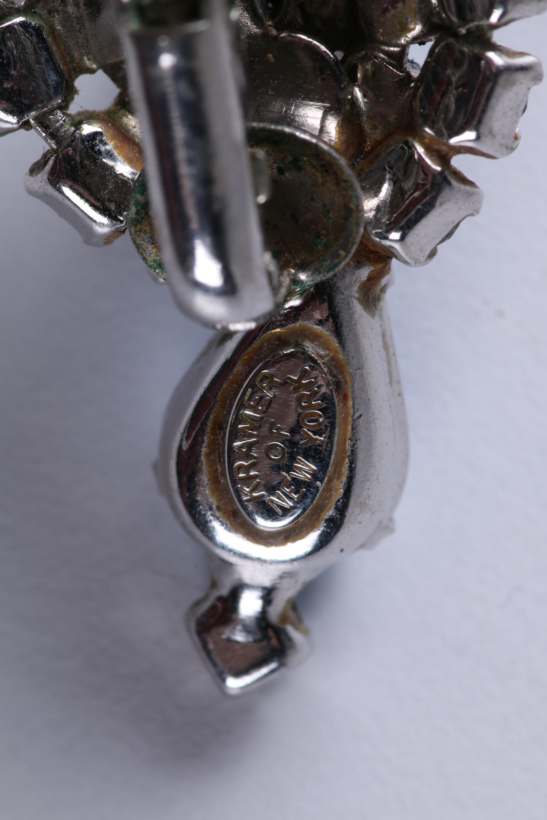 Blue Rhinestone Costume Jewelry Including Kramer of New York