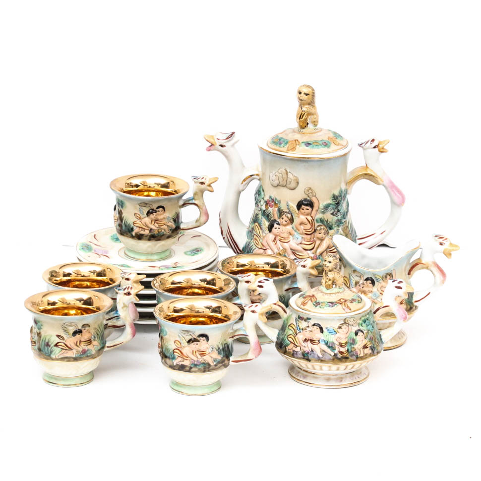 Vintage E.B Capodimonte Tea Service
