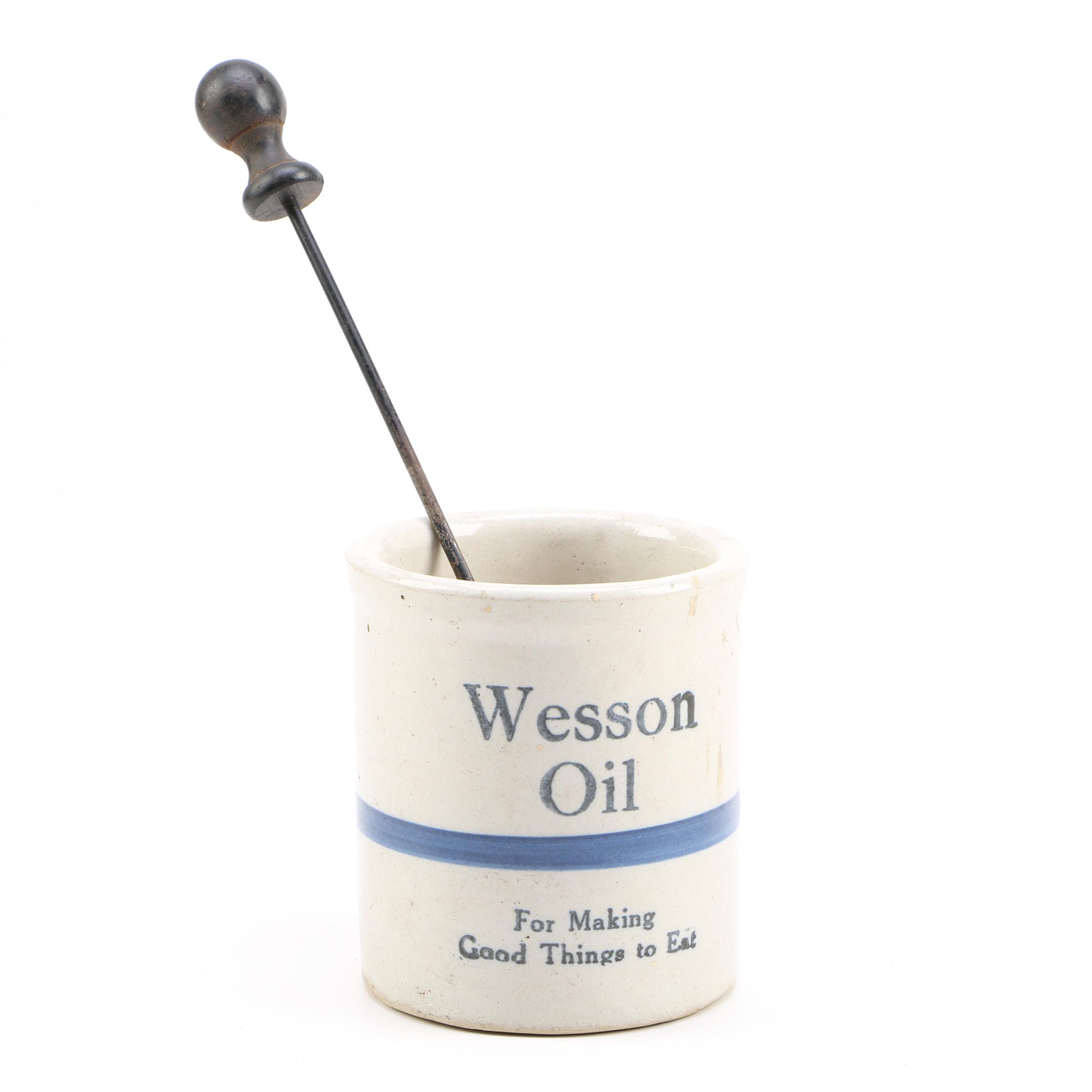 Wesson Oil Crock and Vintage Nantucket Fire Starter