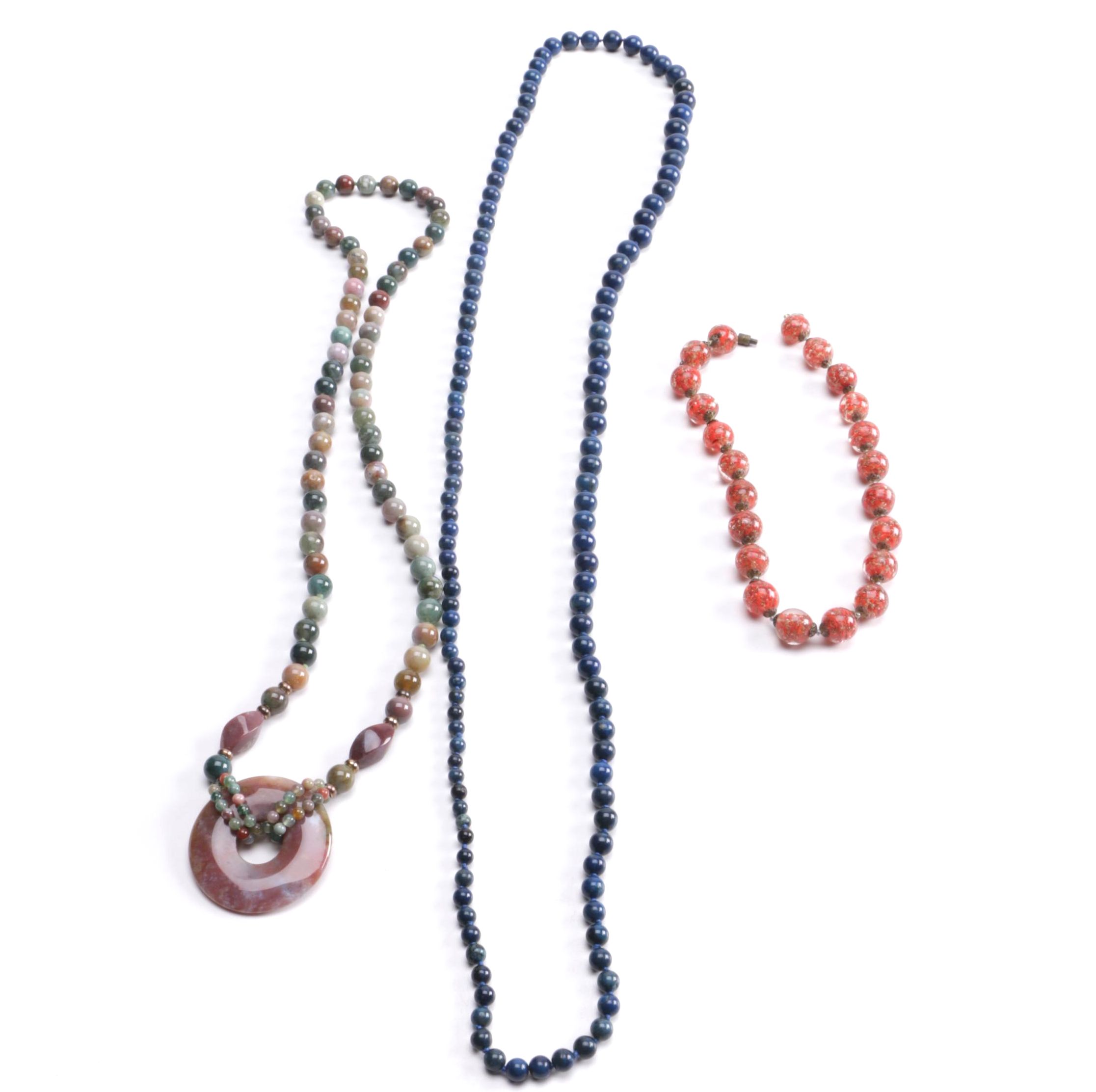 Stone and Glass Necklaces
