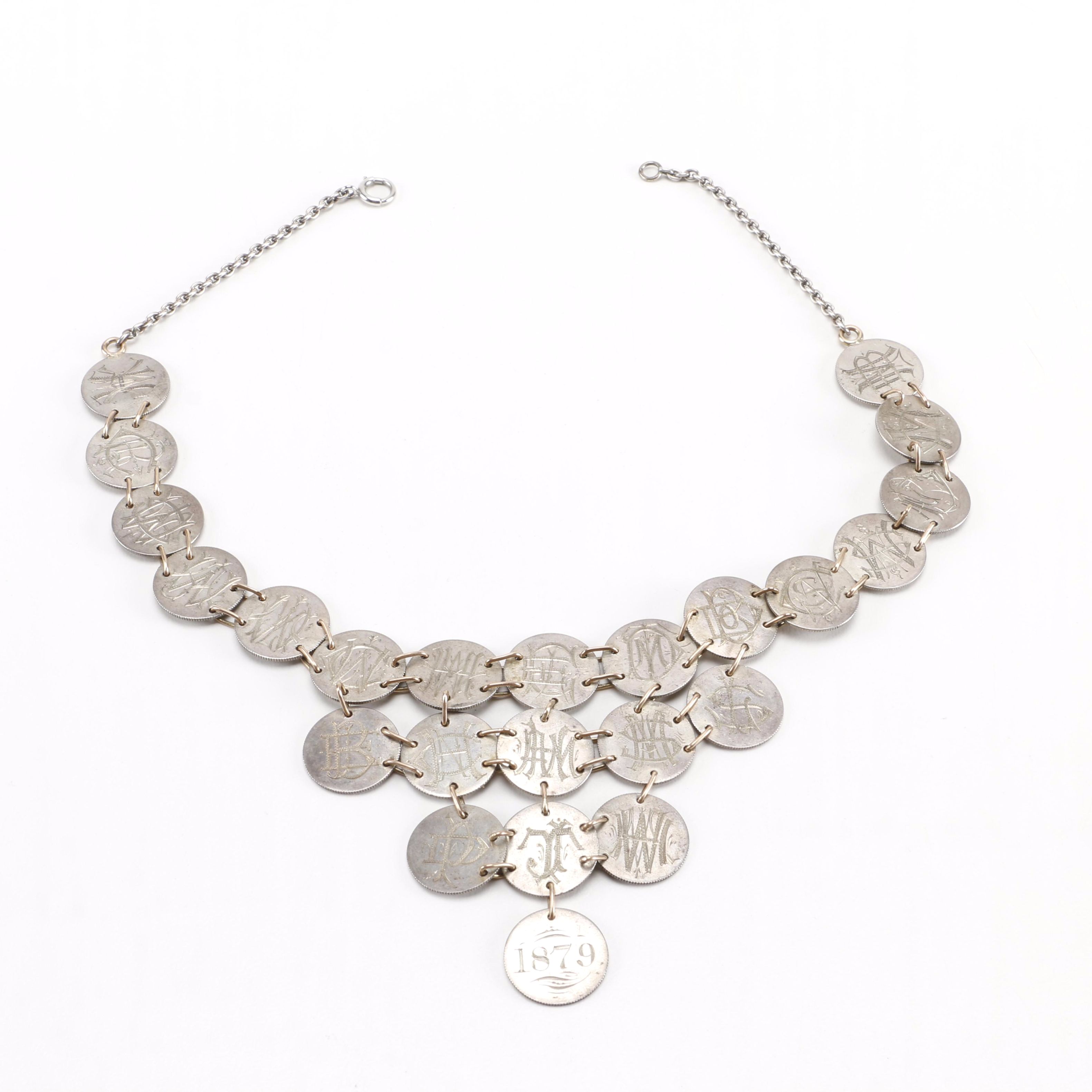 Sterling Silver Victorian Love Token Necklace