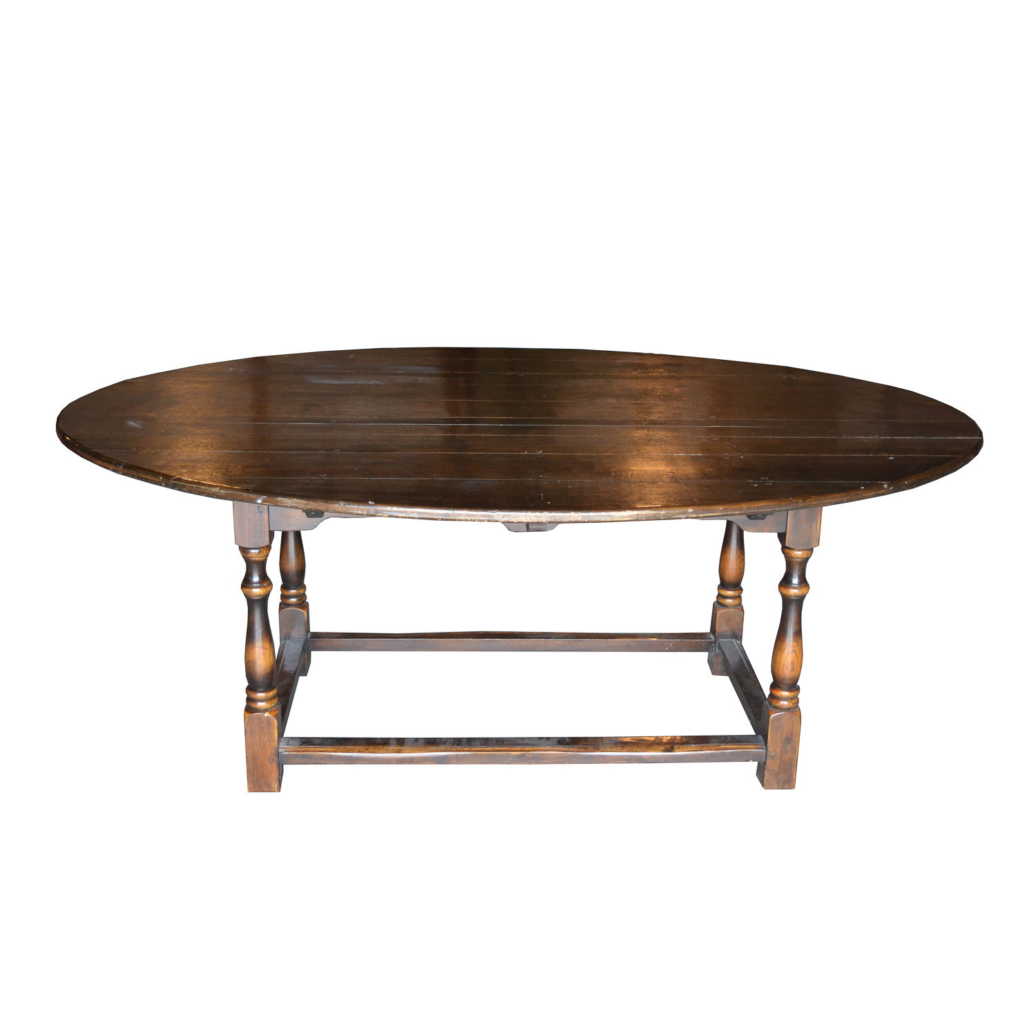 Vintage Queen Anne Style Oak Dining Table