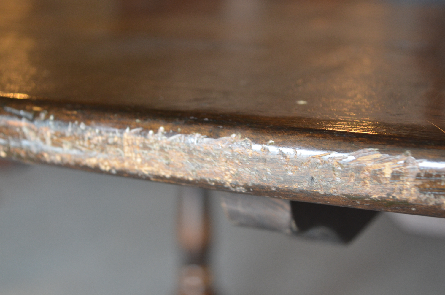 Vintage Queen Anne Style Oak Dining Table