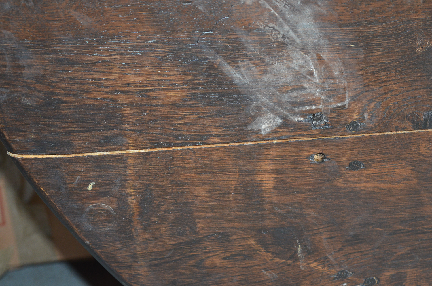 Vintage Queen Anne Style Oak Dining Table