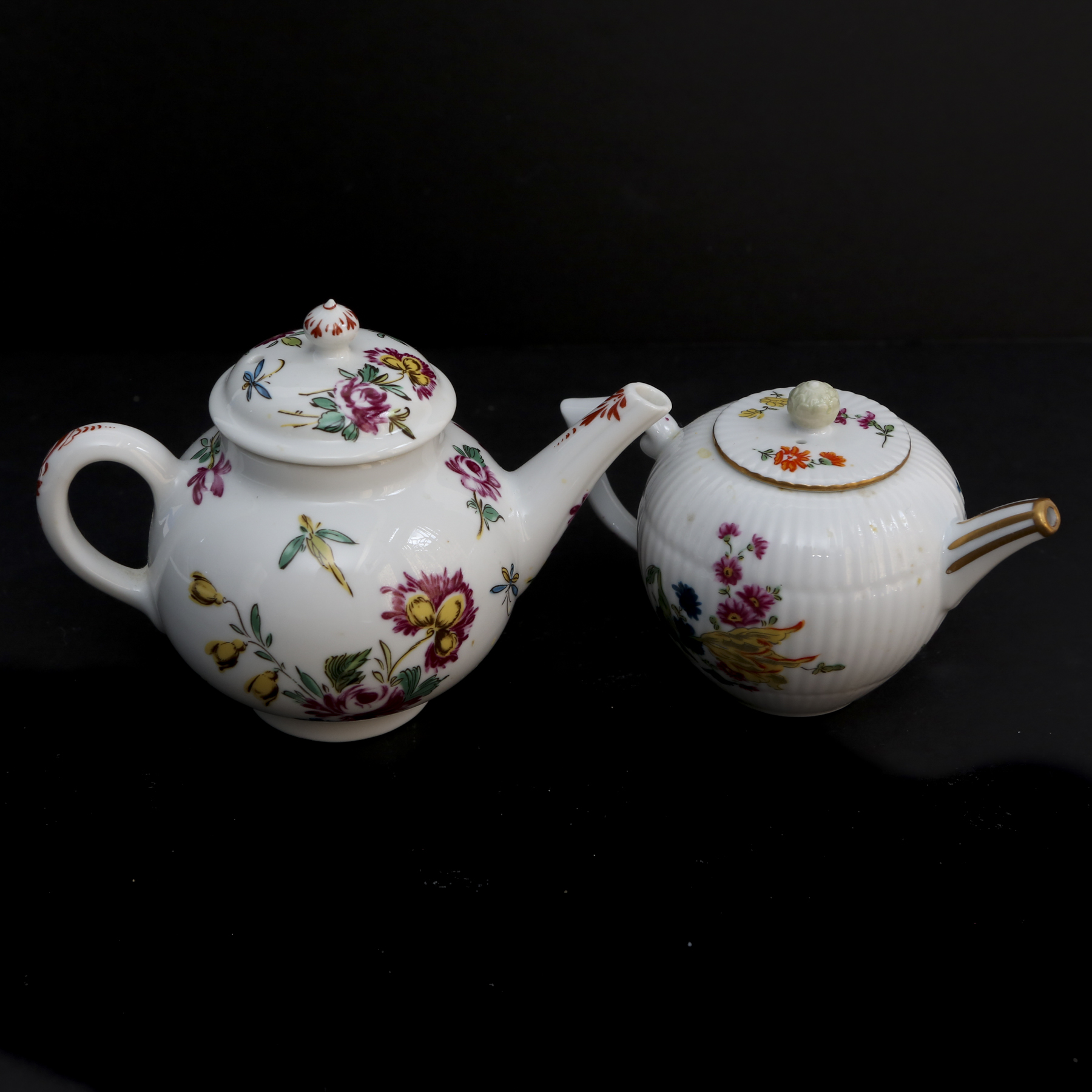 Two Vintage Franklin Mint Porcelain Teapots