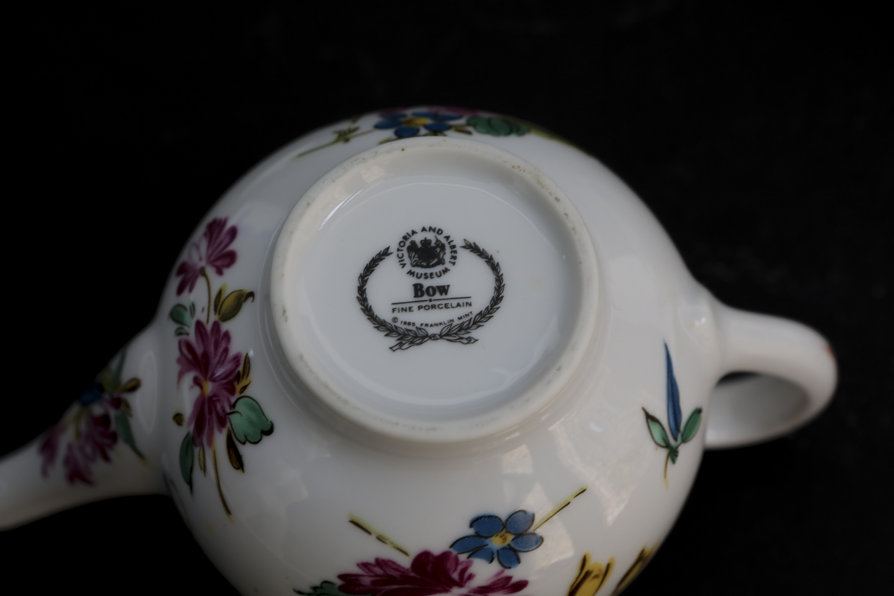 Two Vintage Franklin Mint Porcelain Teapots