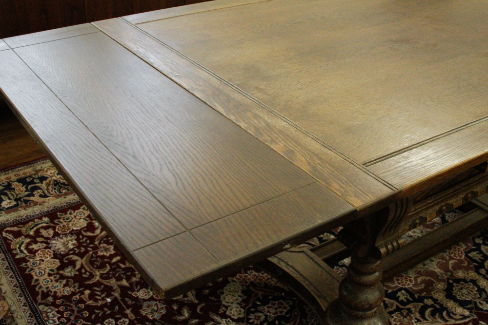 Antique Jacobean Revival Oak Dining Table