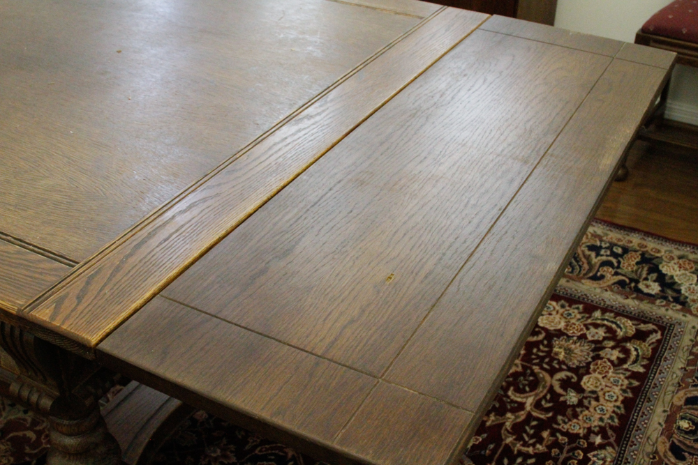 Antique Jacobean Revival Oak Dining Table