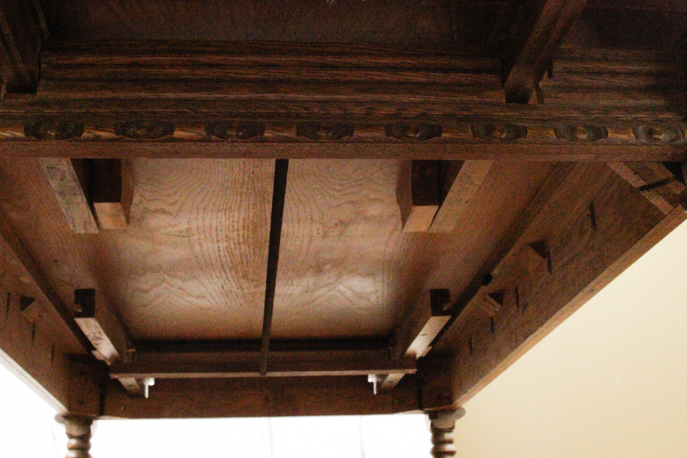 Antique Jacobean Revival Oak Dining Table