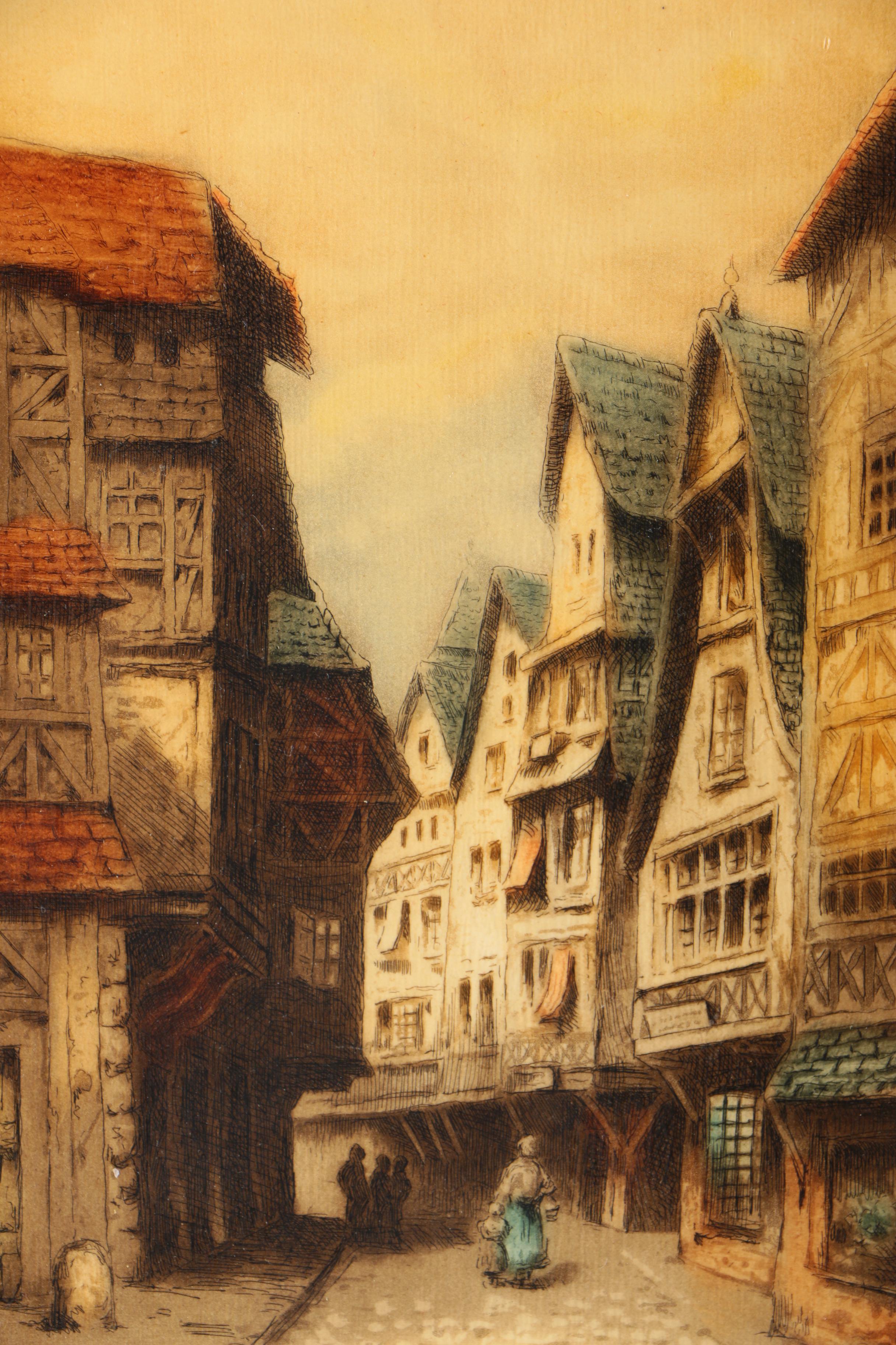 Van Delft Intaglio of a Street Scene