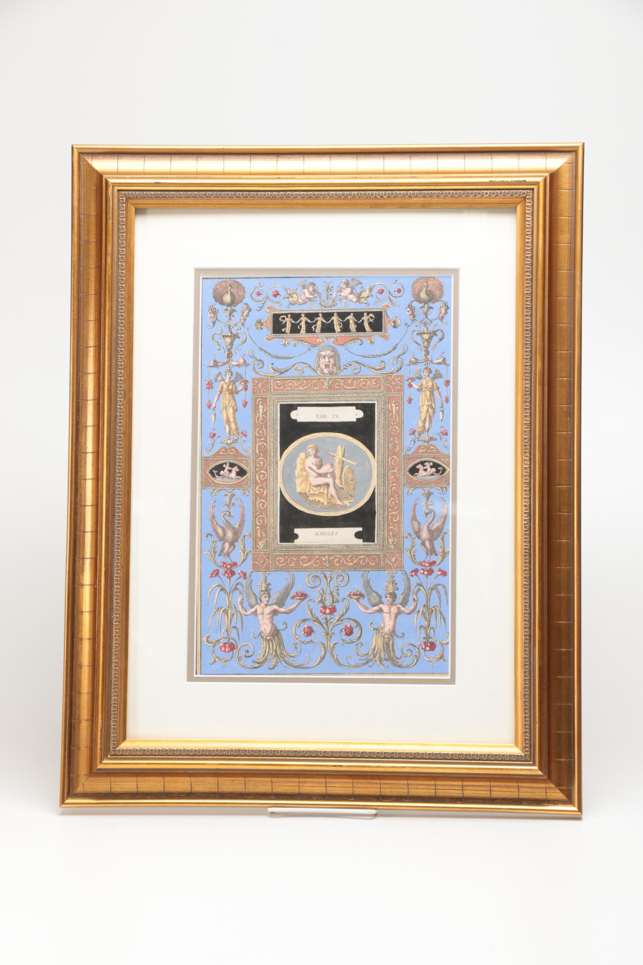 Giovanni Cassini Hand-Colored Etchings After Brenna Vincenzo Studies