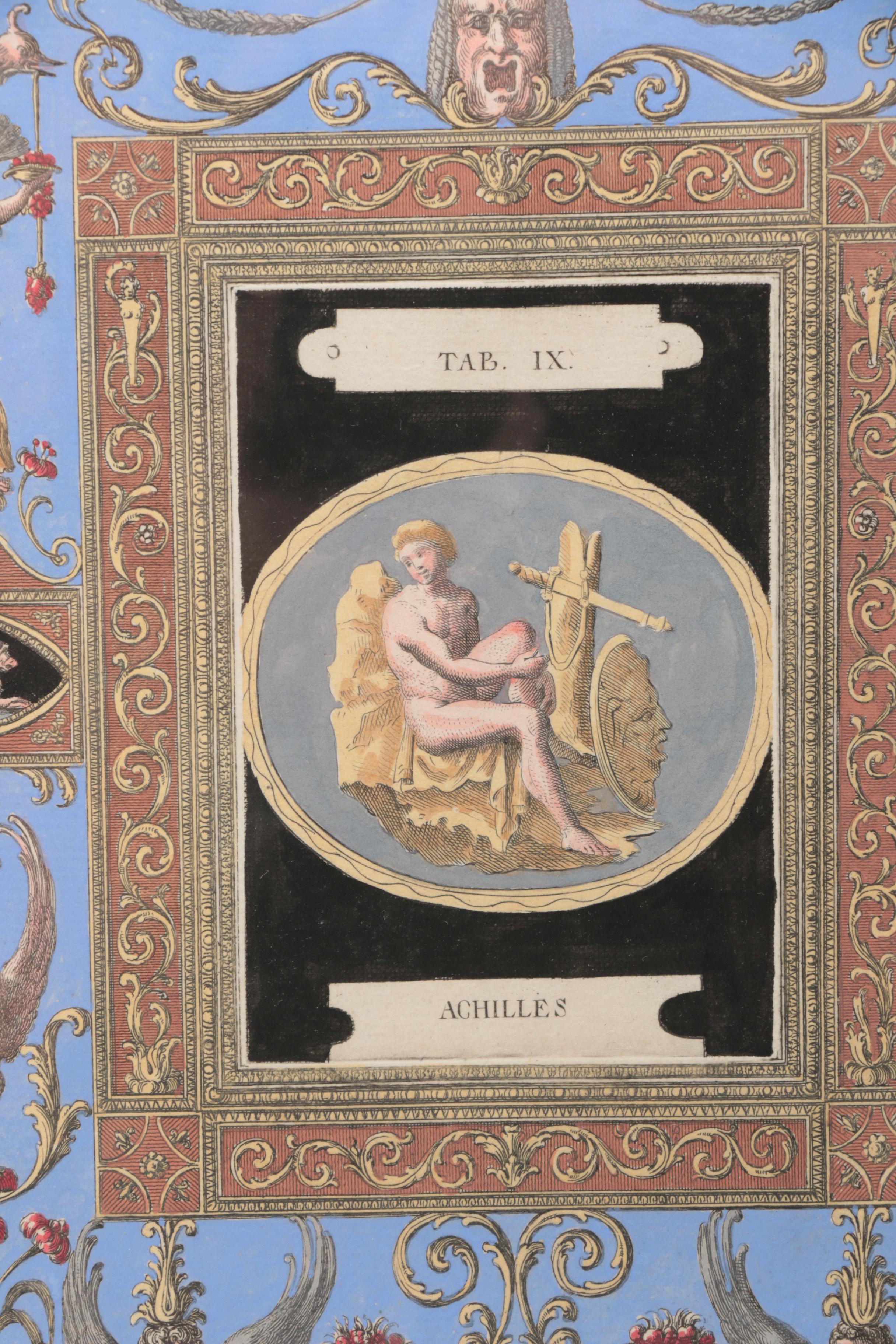 Giovanni Cassini Hand-Colored Etchings After Brenna Vincenzo Studies