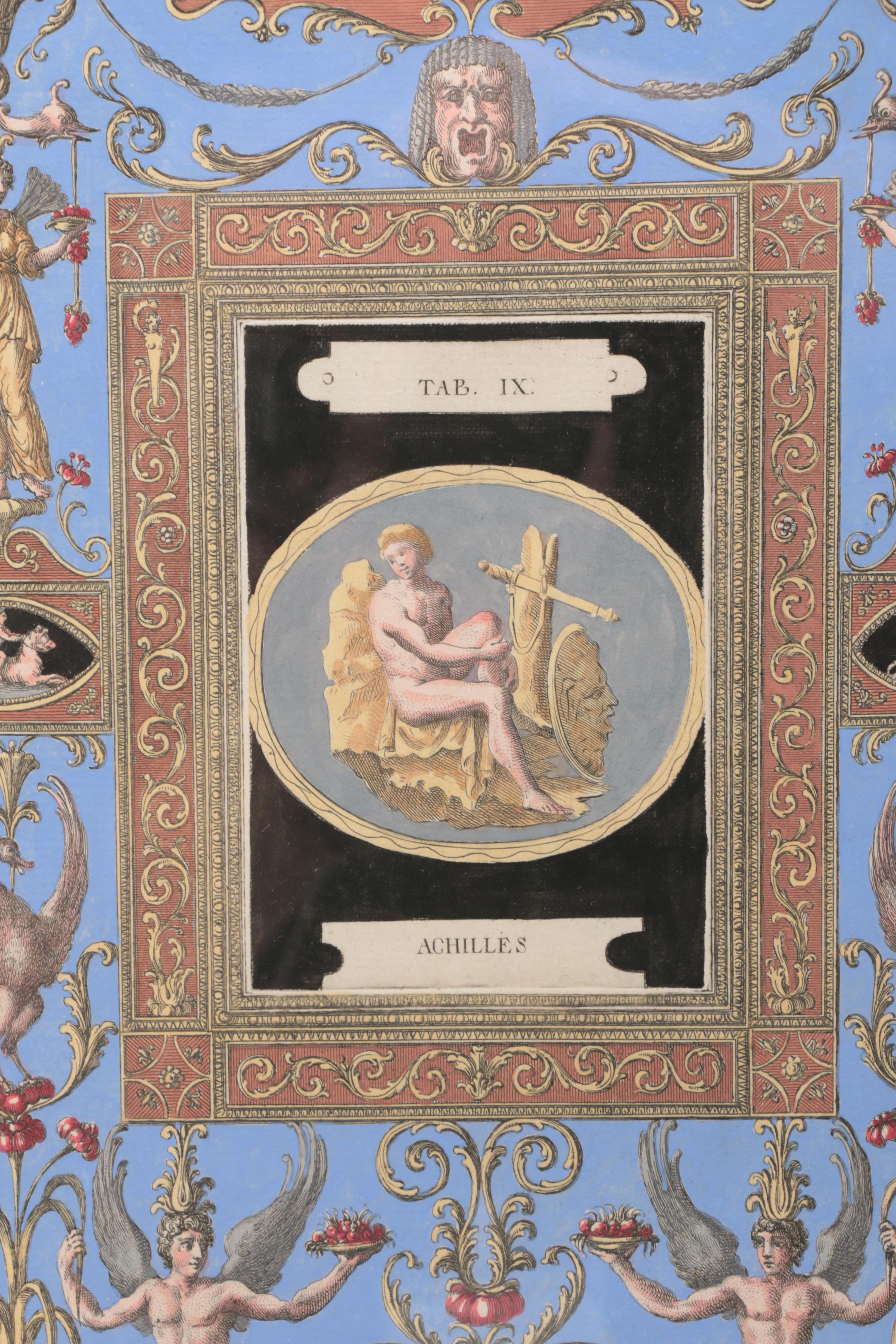 Giovanni Cassini Hand-Colored Etchings After Brenna Vincenzo Studies