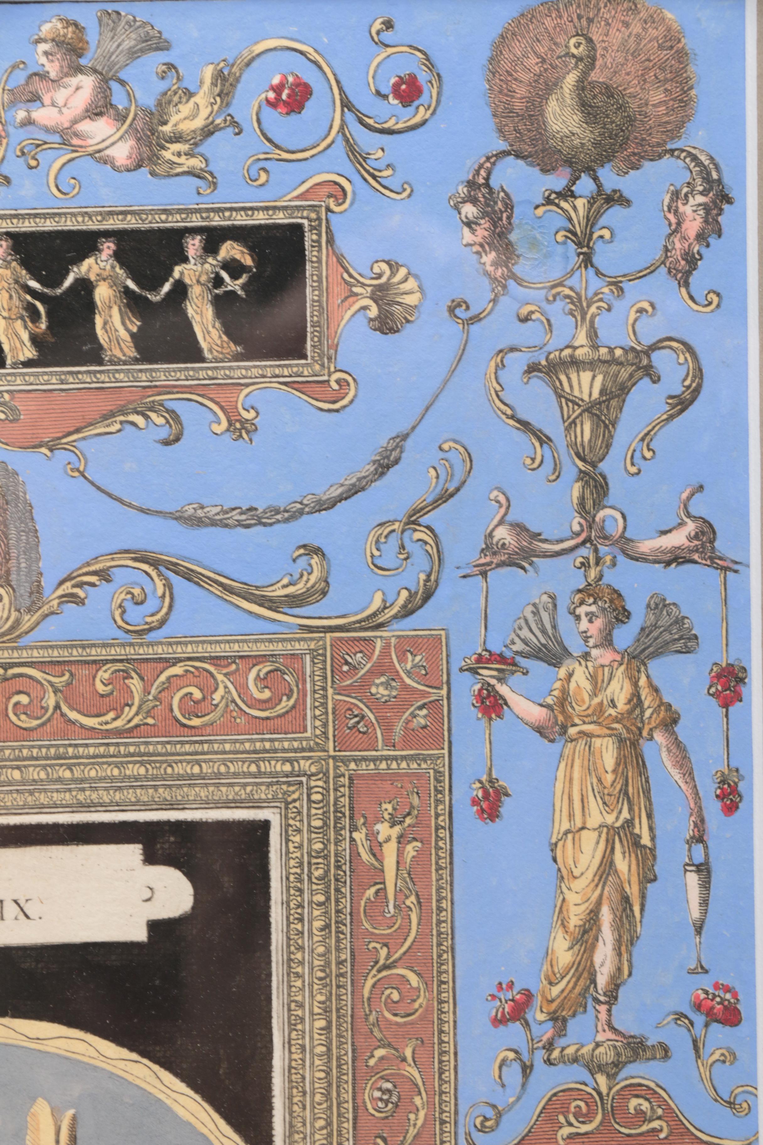 Giovanni Cassini Hand-Colored Etchings After Brenna Vincenzo Studies