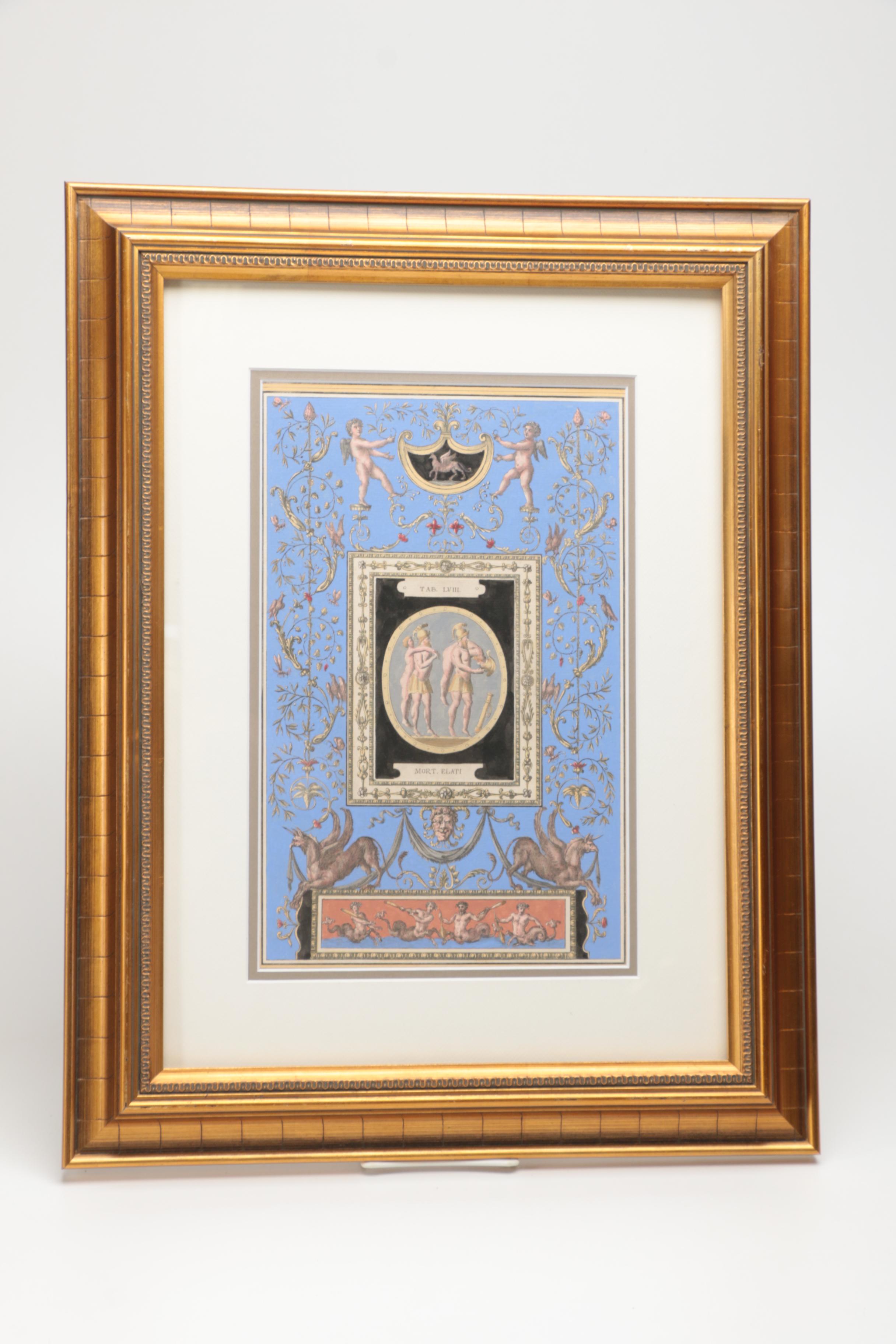 Giovanni Cassini Hand-Colored Etchings After Brenna Vincenzo Studies