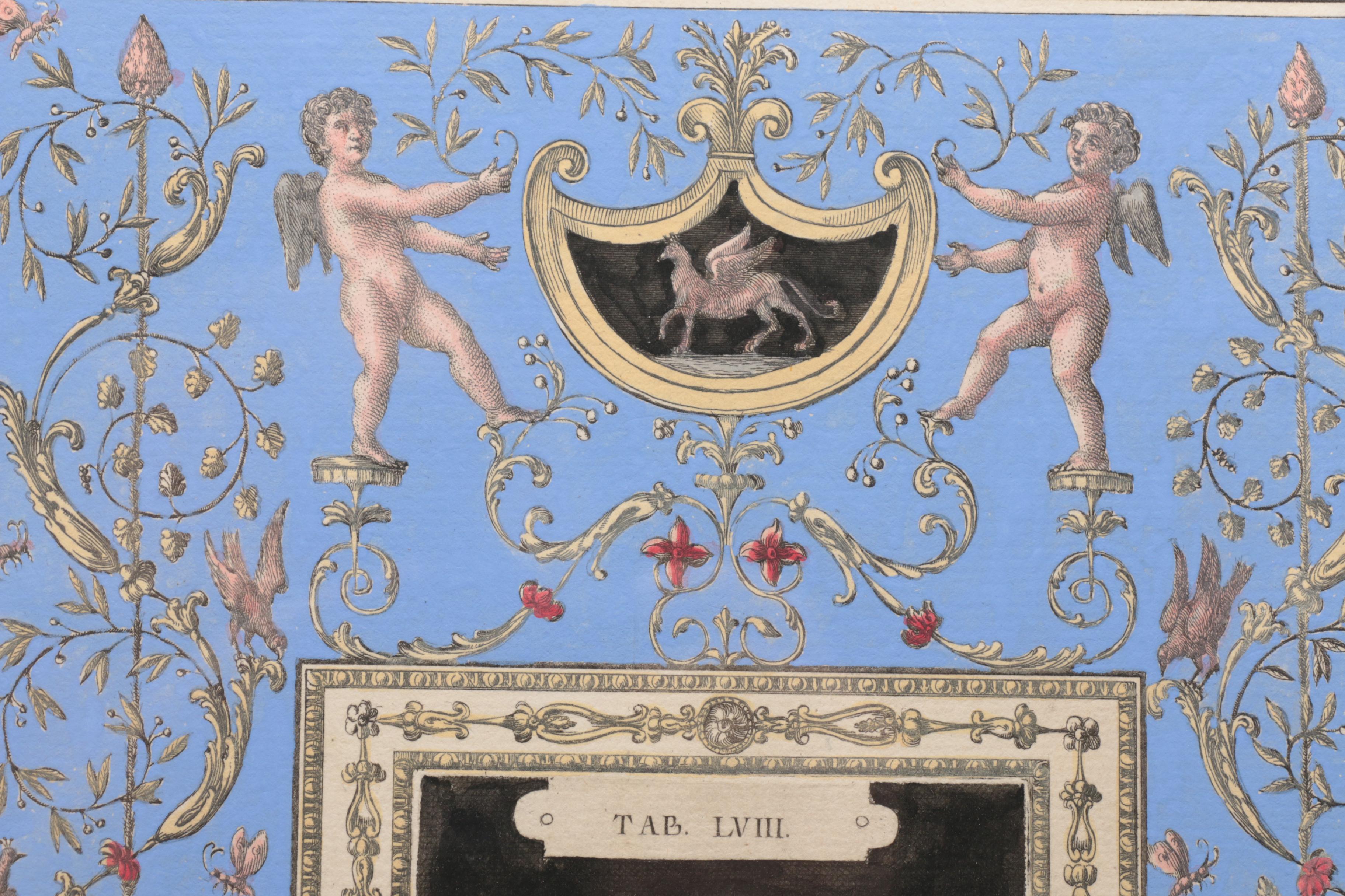 Giovanni Cassini Hand-Colored Etchings After Brenna Vincenzo Studies