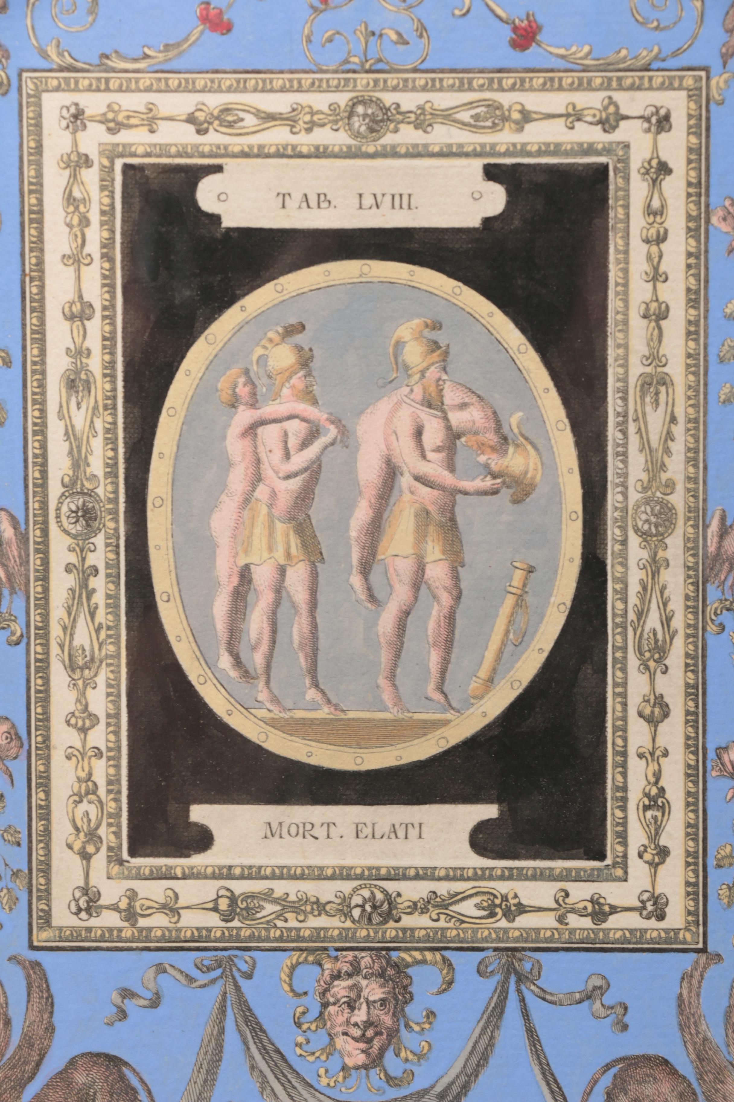 Giovanni Cassini Hand-Colored Etchings After Brenna Vincenzo Studies