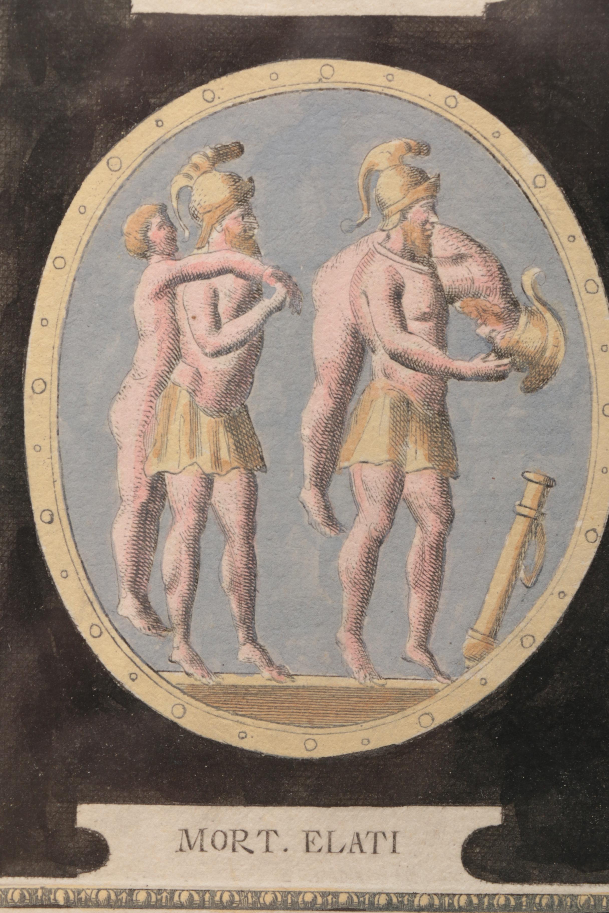 Giovanni Cassini Hand-Colored Etchings After Brenna Vincenzo Studies