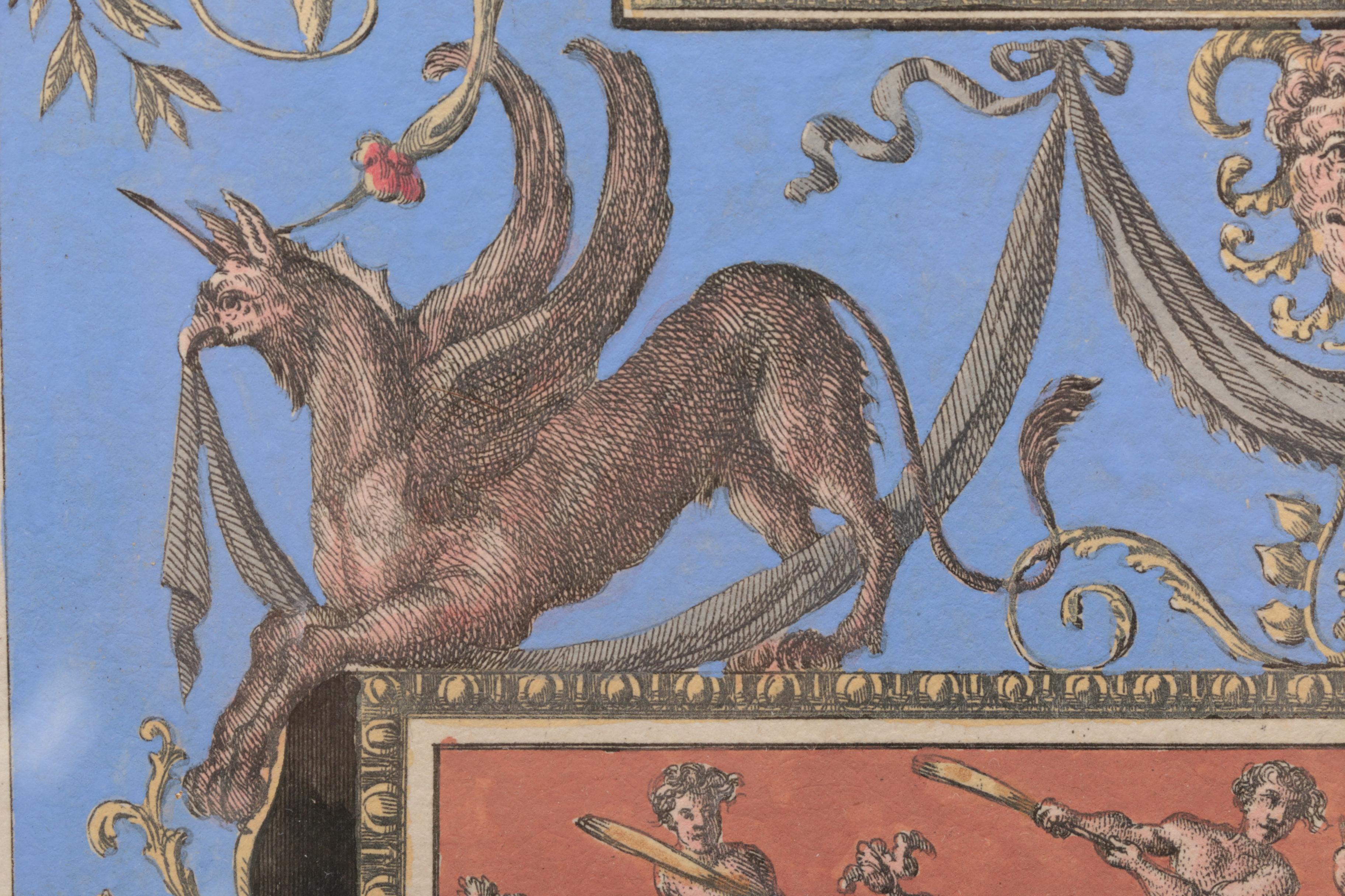 Giovanni Cassini Hand-Colored Etchings After Brenna Vincenzo Studies