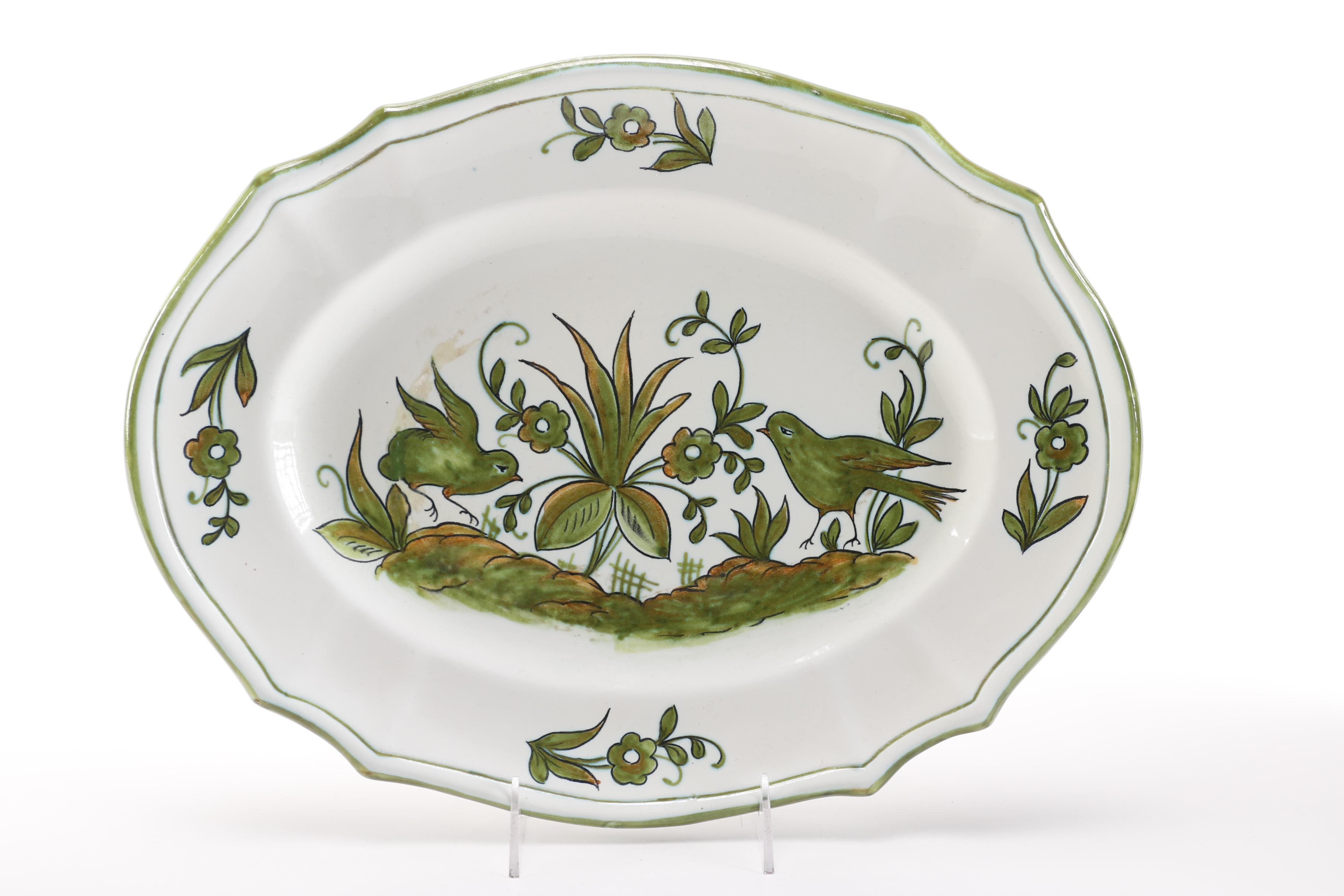 Italian Handmade Ceramic Soup Tureen With Ladle and Underplate