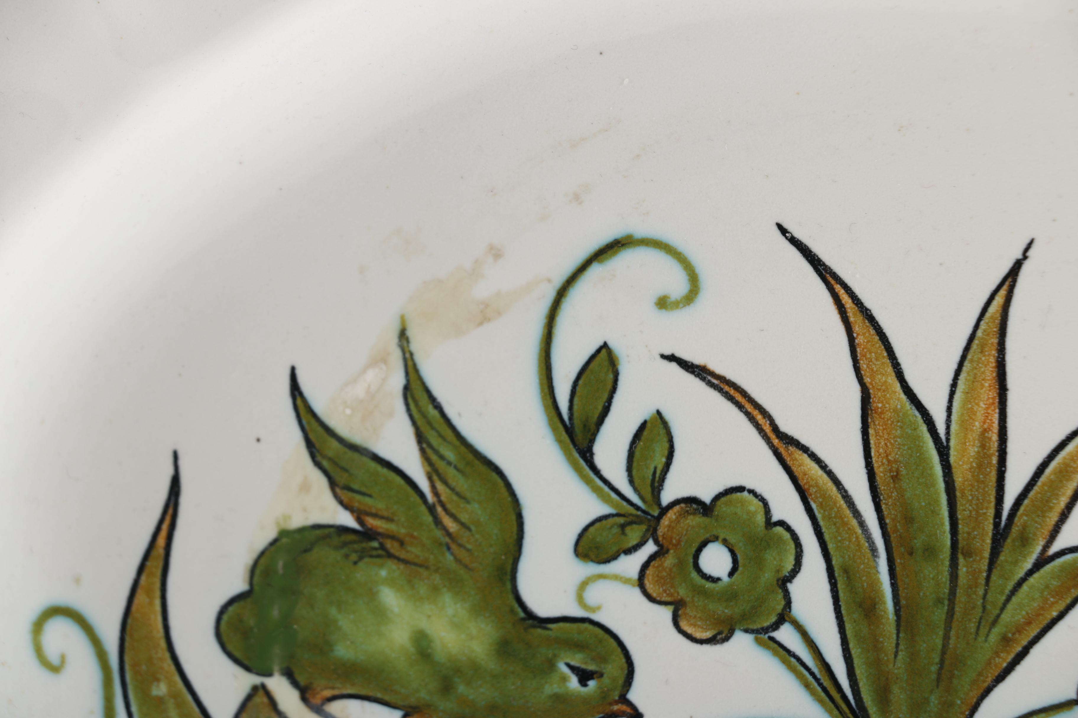 Italian Handmade Ceramic Soup Tureen With Ladle and Underplate