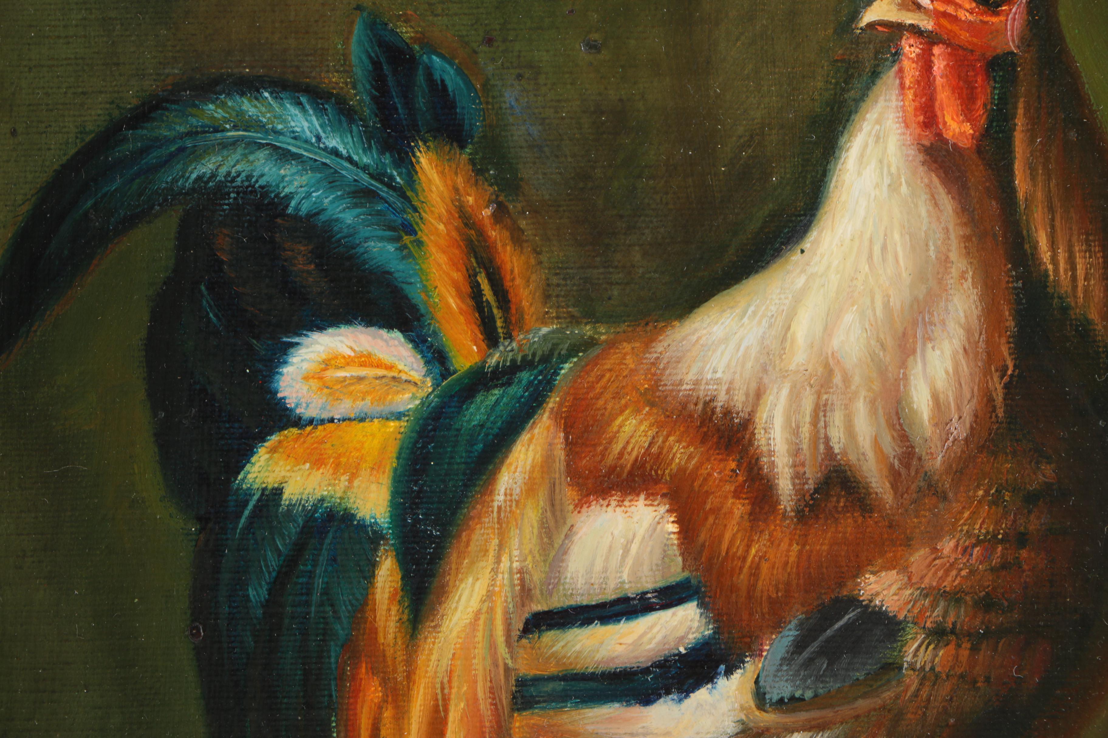 C. Swanson Oil Painting on Canvas of Rooster