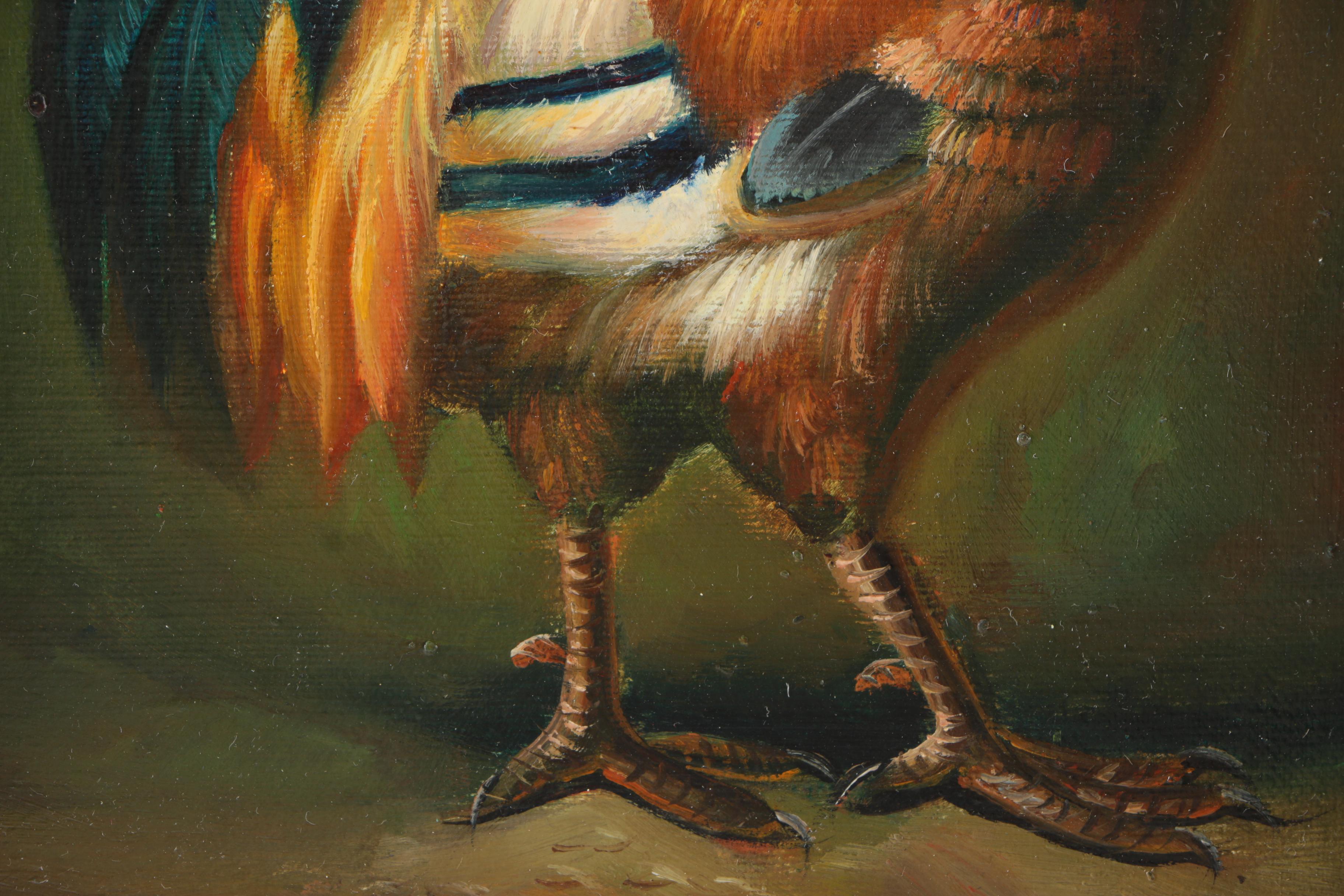 C. Swanson Oil Painting on Canvas of Rooster