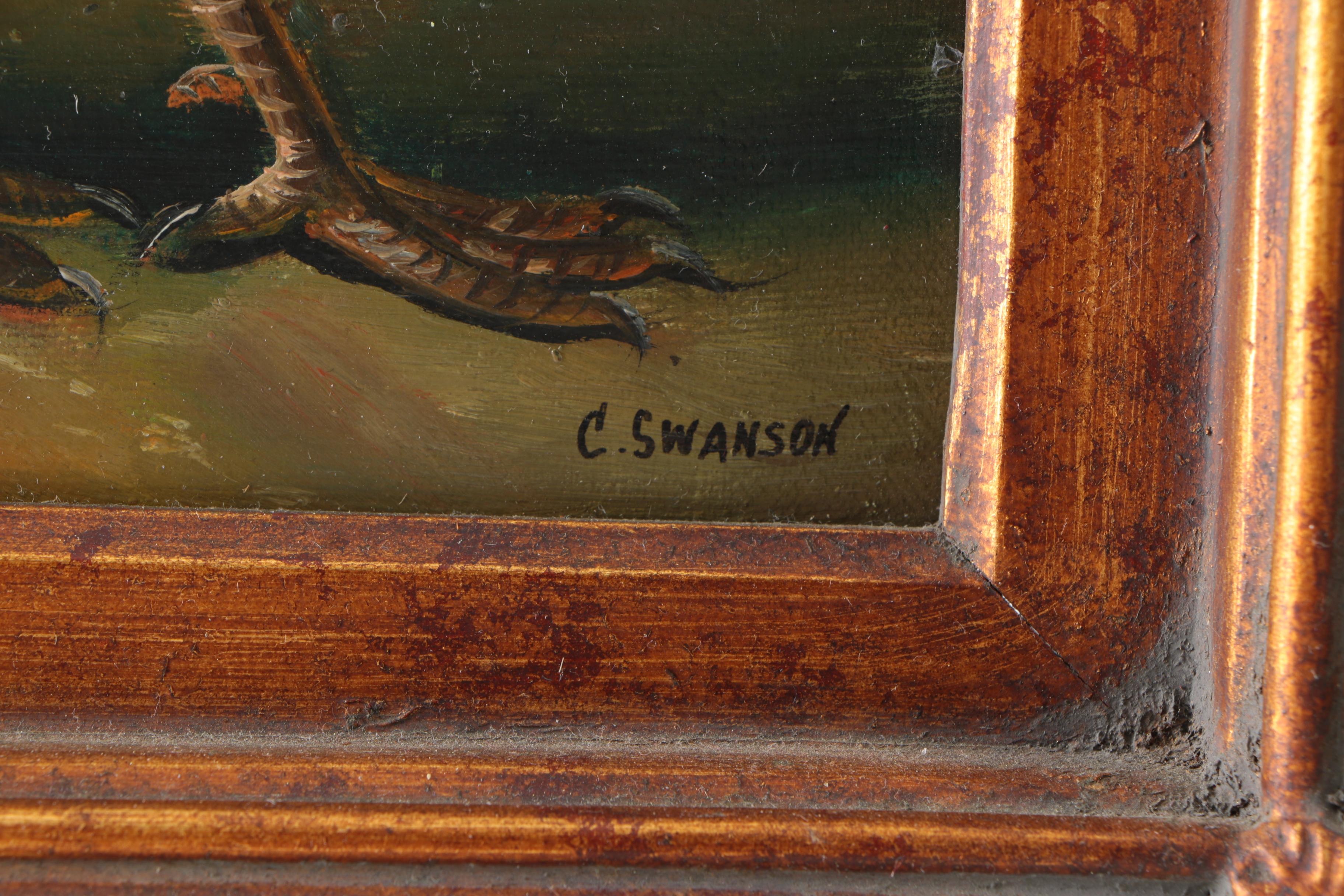 C. Swanson Oil Painting on Canvas of Rooster