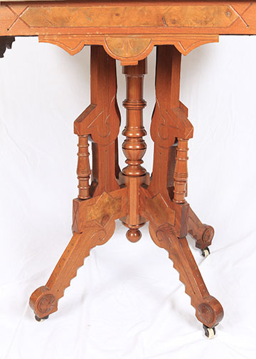Late 19th Century Victorian Eastlake Parlor Table With Marble Top