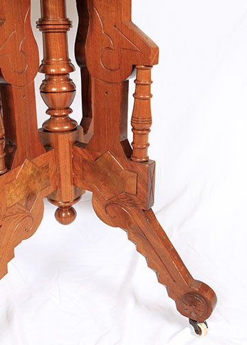 Late 19th Century Victorian Eastlake Parlor Table With Marble Top