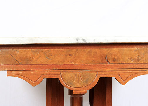 Late 19th Century Victorian Eastlake Parlor Table With Marble Top