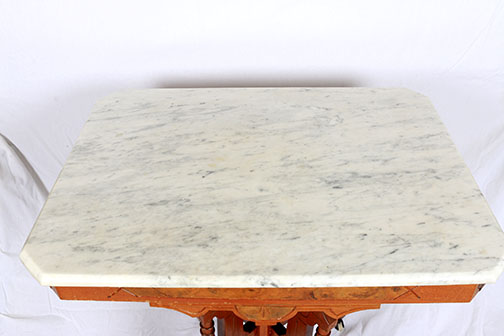 Late 19th Century Victorian Eastlake Parlor Table With Marble Top