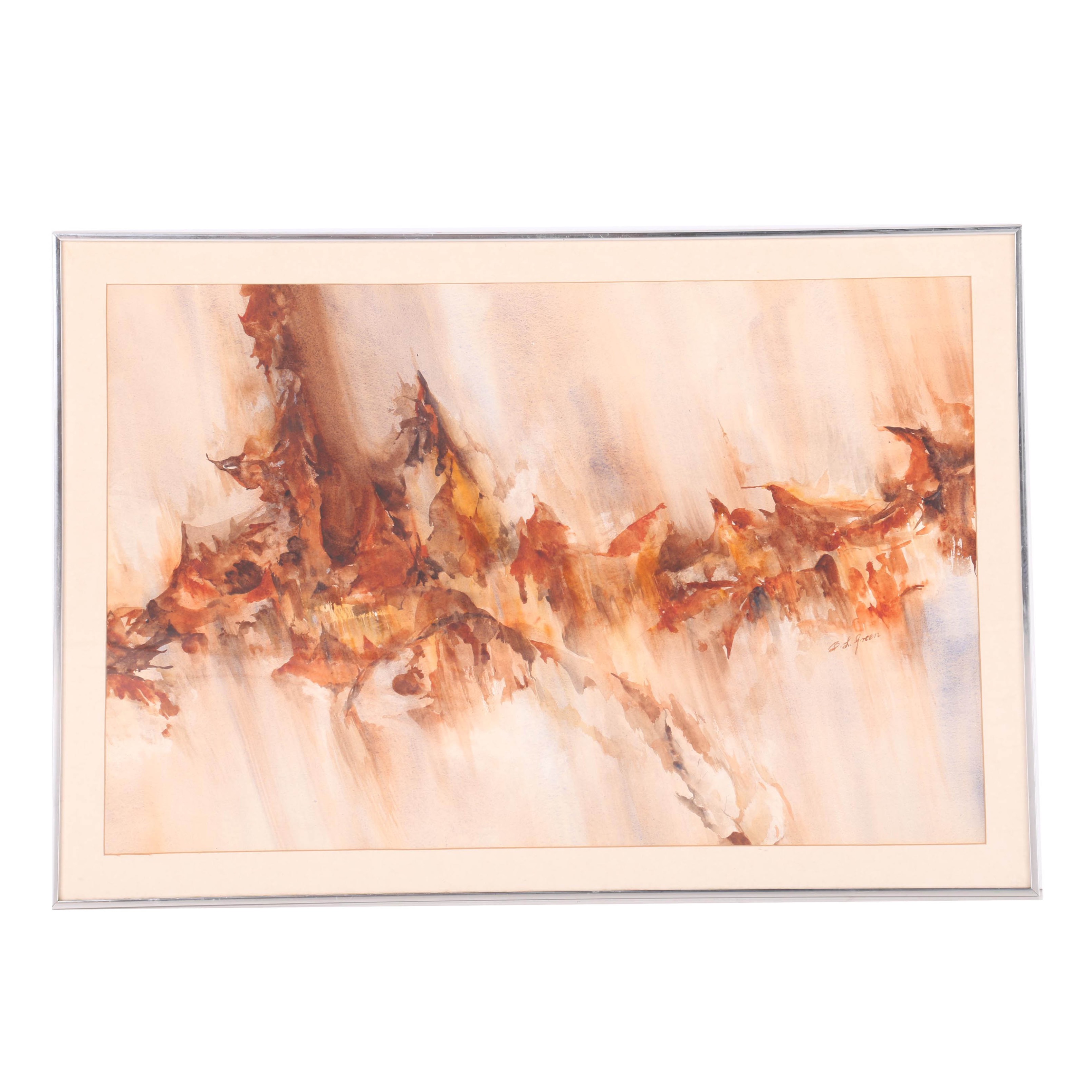 Barbara L. Green Abstract Watercolor Painting "October Rain"