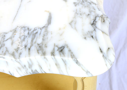 Vintage Provincial Louis XV Style Side Table With Marble Top