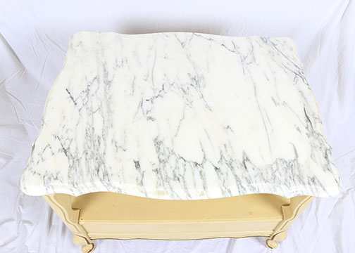 Vintage Provincial Louis XV Style Side Table With Marble Top