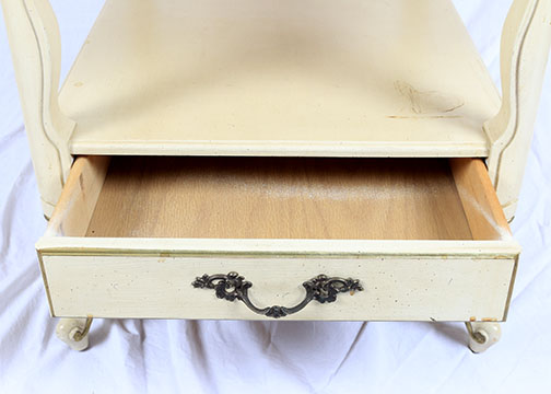 Vintage Provincial Louis XV Style Side Table With Marble Top