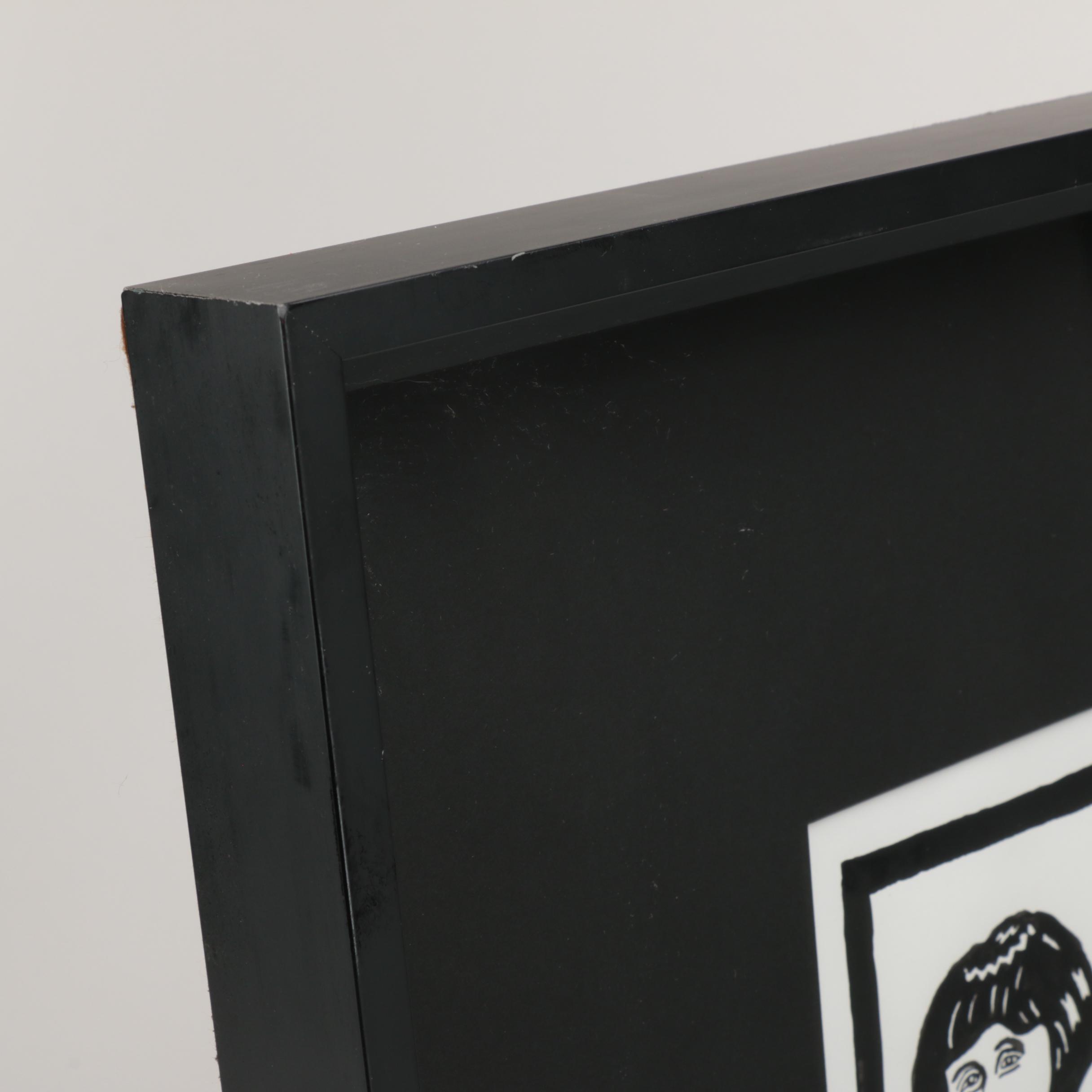 Jeff Zenick Marker Drawing on Paper "Iowa Women W/ Big Hair"