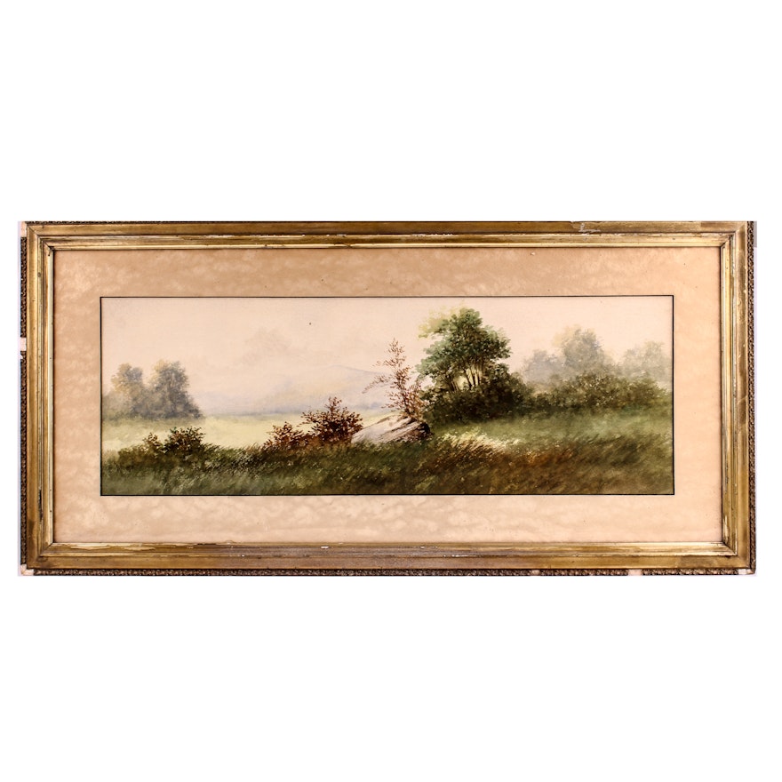 Early 20th Century Watercolor Landscape painting