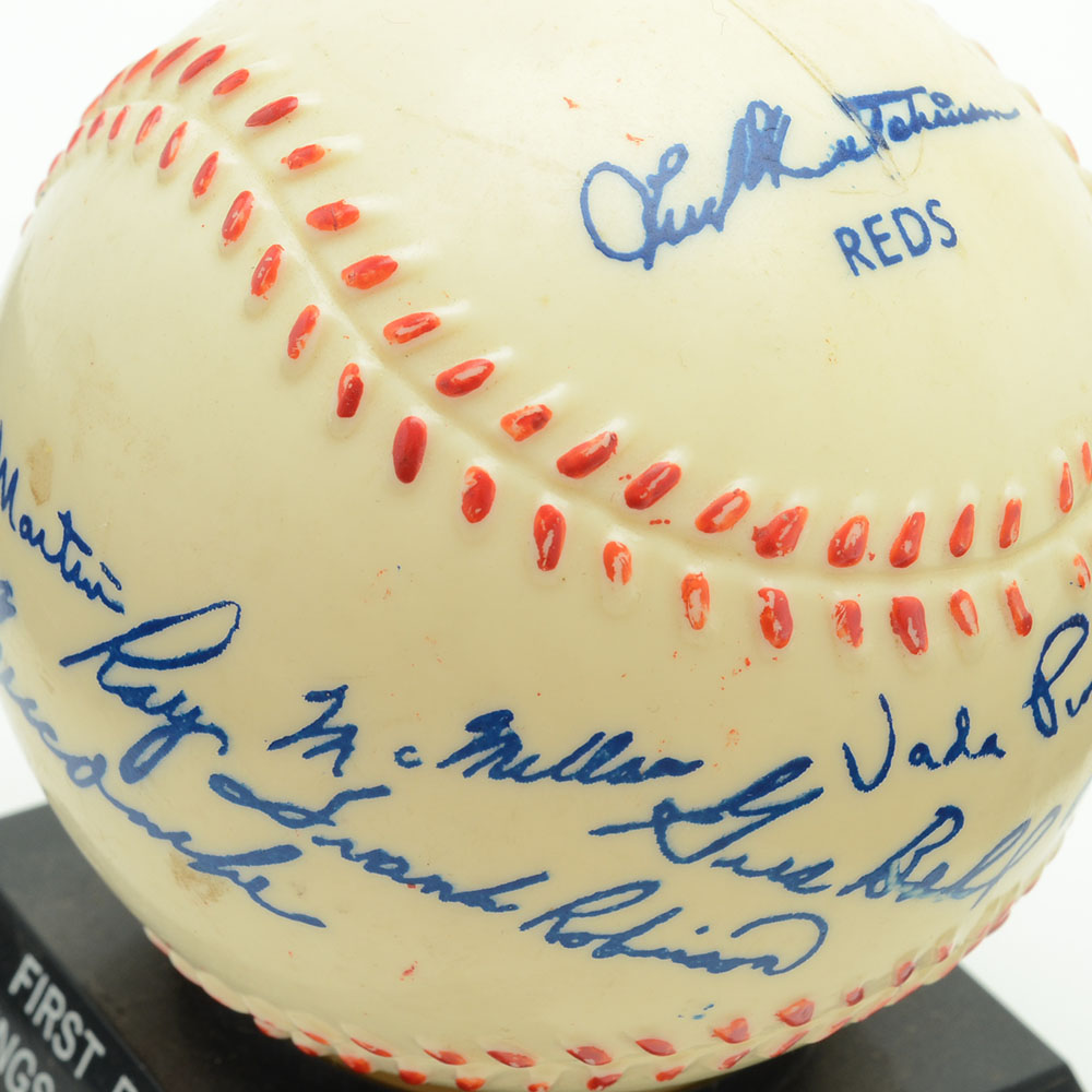 1960 Cincinnati Reds Replica Signed Plastic Coin Bank