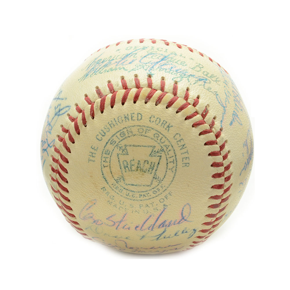 1954 Cleveland Indians Signed Baseball  COA