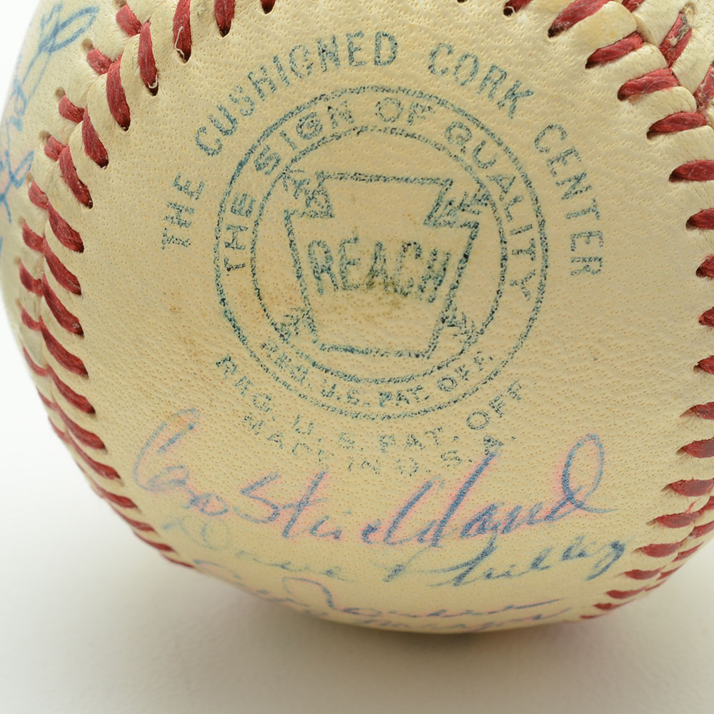 1954 Cleveland Indians Signed Baseball  COA