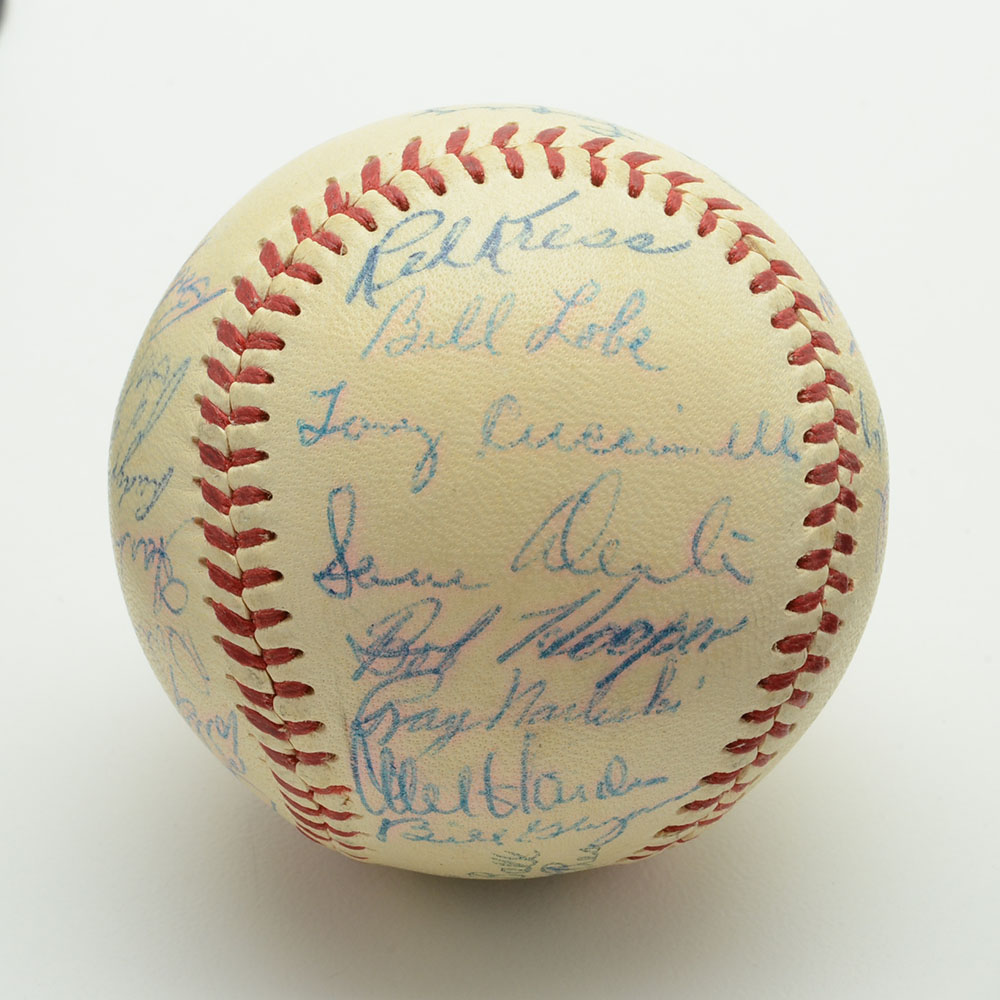 1954 Cleveland Indians Signed Baseball  COA