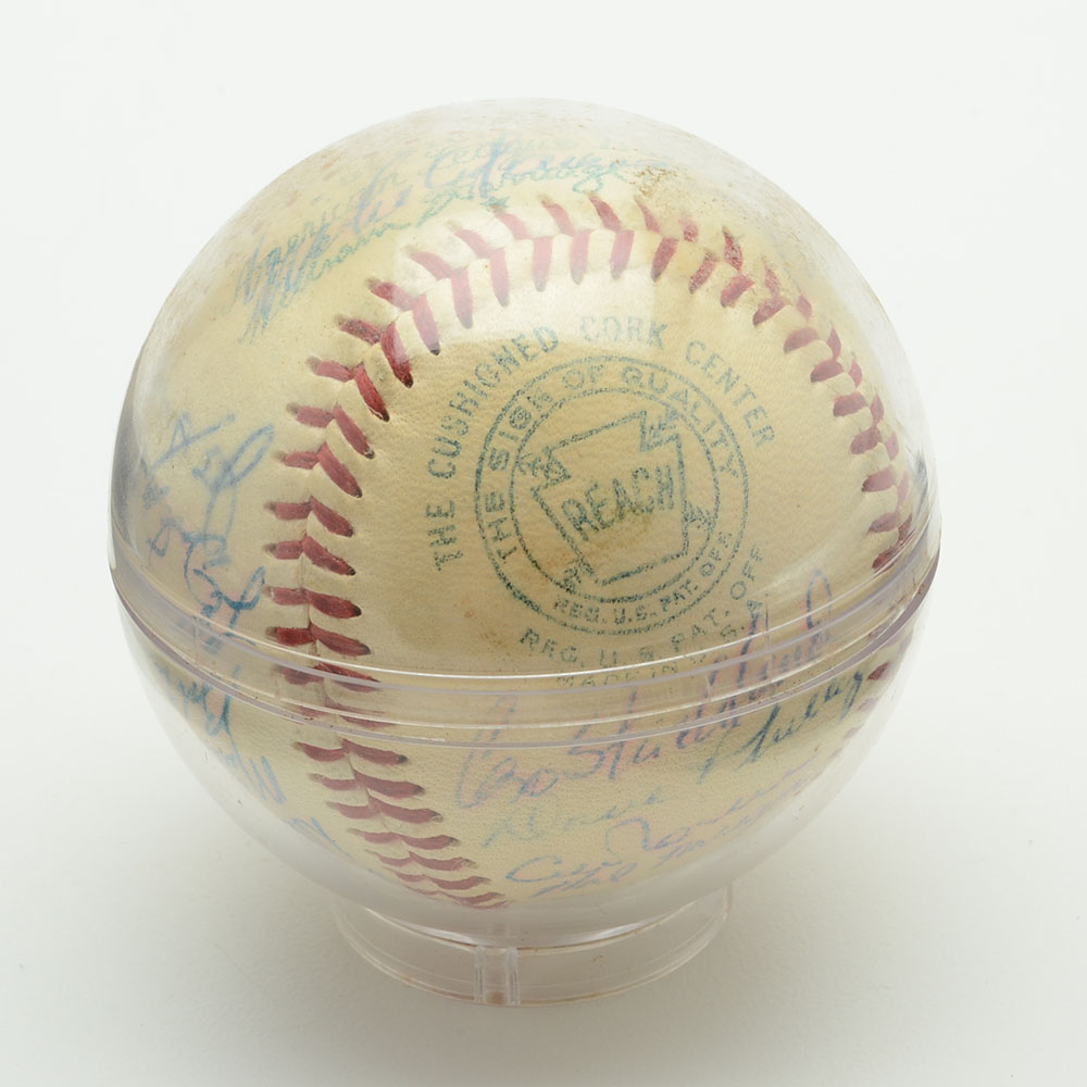 1954 Cleveland Indians Signed Baseball  COA