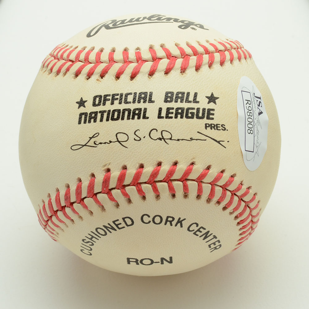 Ernie Banks Signed Baseball  COA