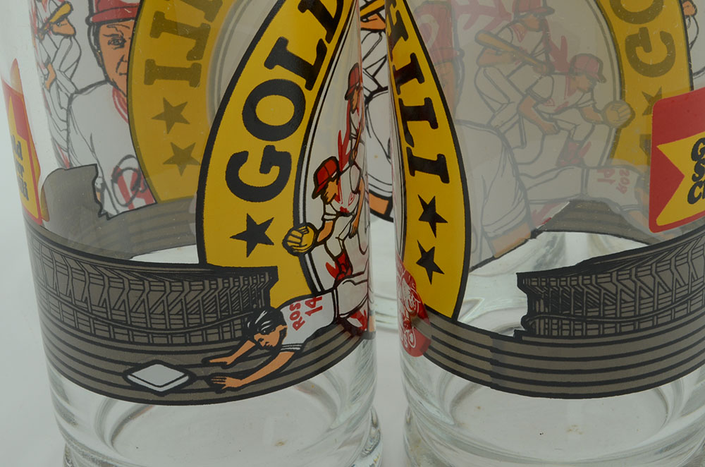 1980s Gold Star Chili Pete Rose Glasses