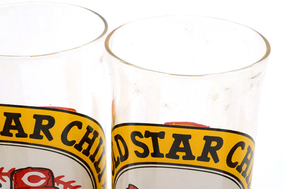 1980s Gold Star Chili Pete Rose Glasses
